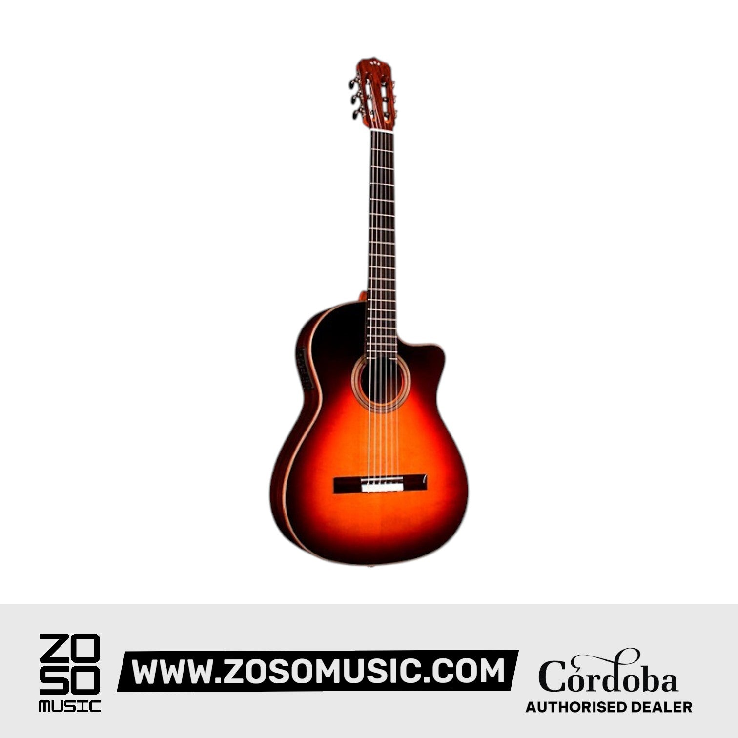 Cordoba Fusion Orchestra CE Tear Drop Burst - Solid Canadian Cedar Top, Rosewood Back & Sides with Pickup |  CORDOBA |  ACOUSTIC GUITAR |  Zoso Music
