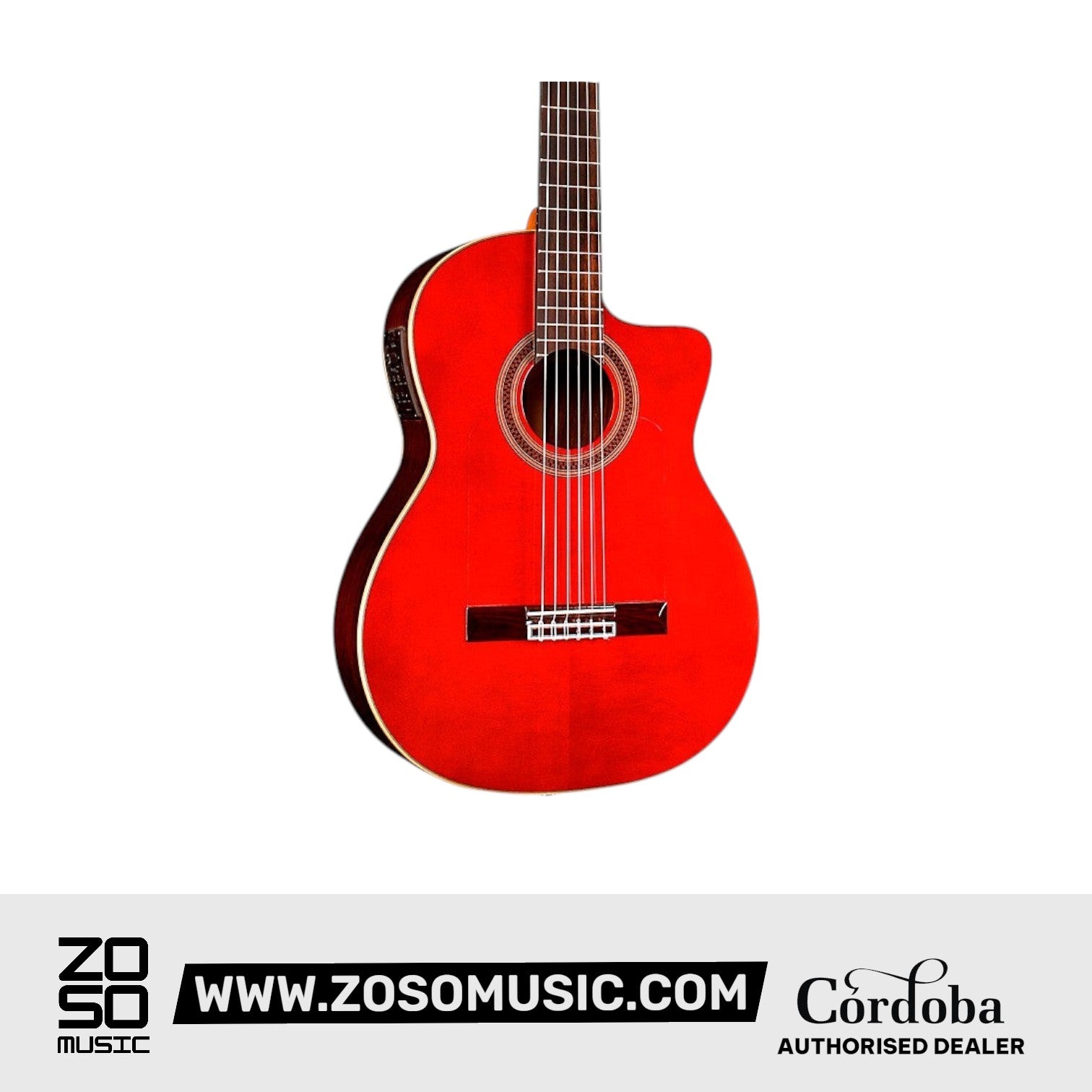 Cordoba GK Studio Negra Classical Guitar - Solid European Spruce Top, Rosewood Back & Sides with Pickup - Wine Red |  CORDOBA |  CLASSICAL GUITAR |  Zoso Music