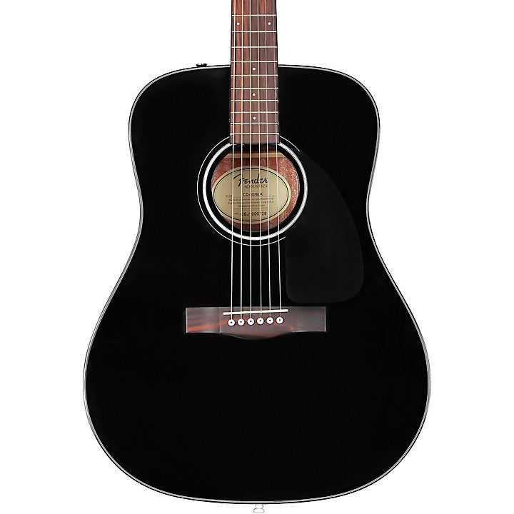 Fender CD-60 Dreadnought V3 Acoustic Guitar w/case, Walnut FB, Black