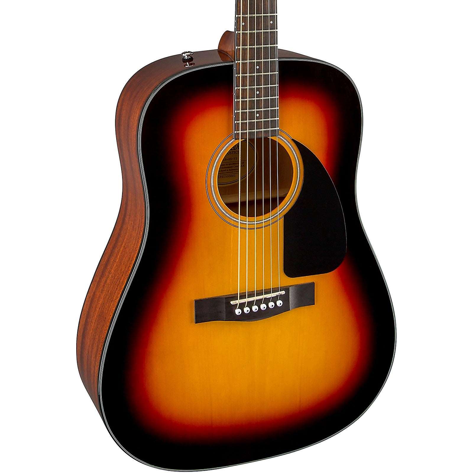 Fender CD-60 Dreadnought V3 Acoustic Guitar w/case, Walnut FB, Sunburst