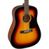 Fender CD-60 Dreadnought V3 Acoustic Guitar w/case, Walnut FB, Sunburst