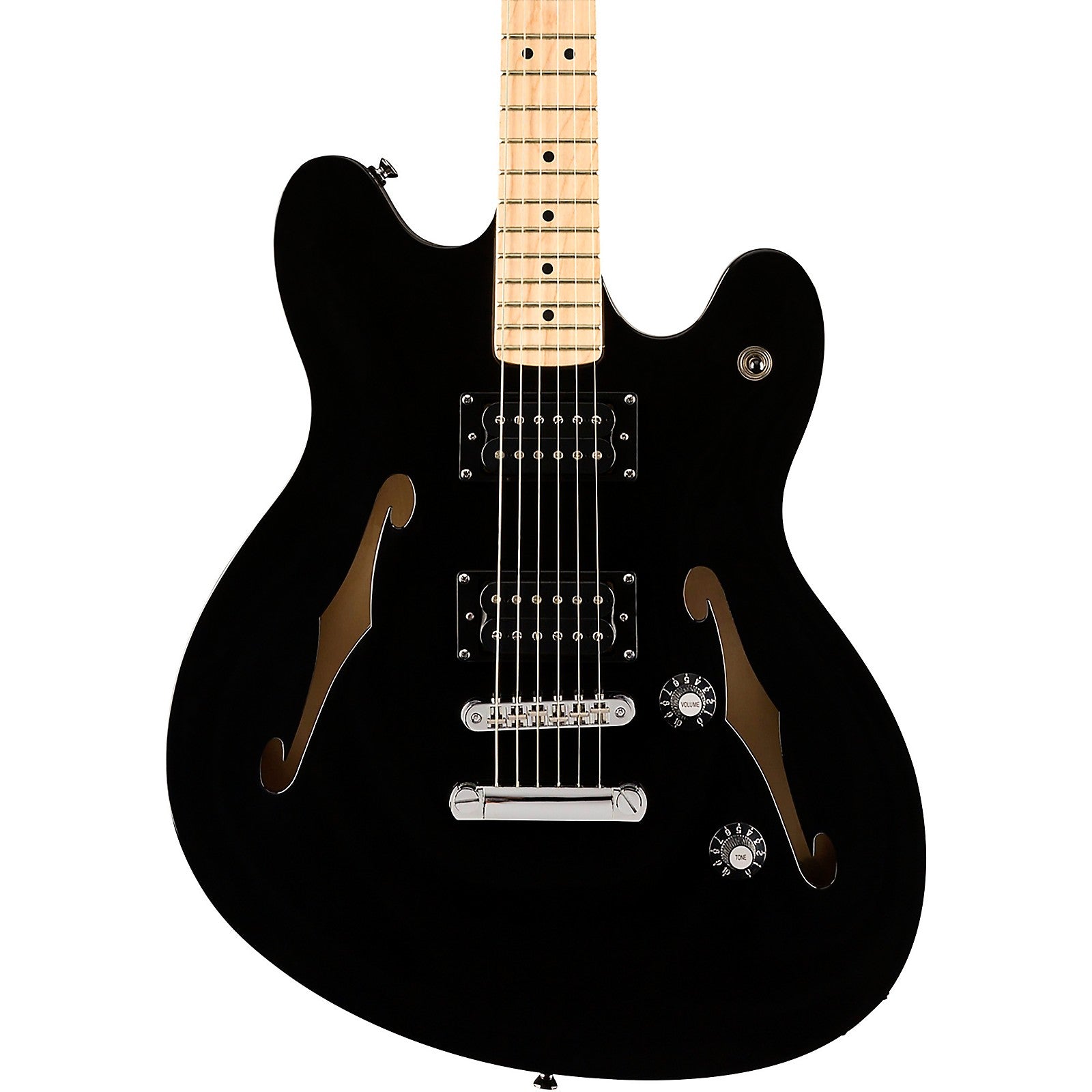 Squier Affinity Series Starcaster Electric Guitar, Maple FB, Black