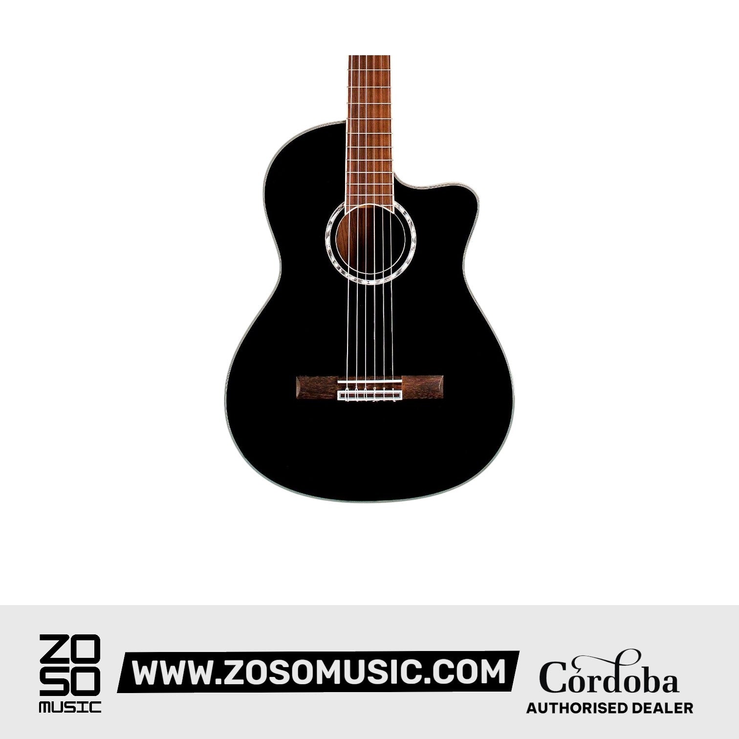 Cordoba Fusion 5 Classical Guitar - Jet Black with Gator Guitar Case