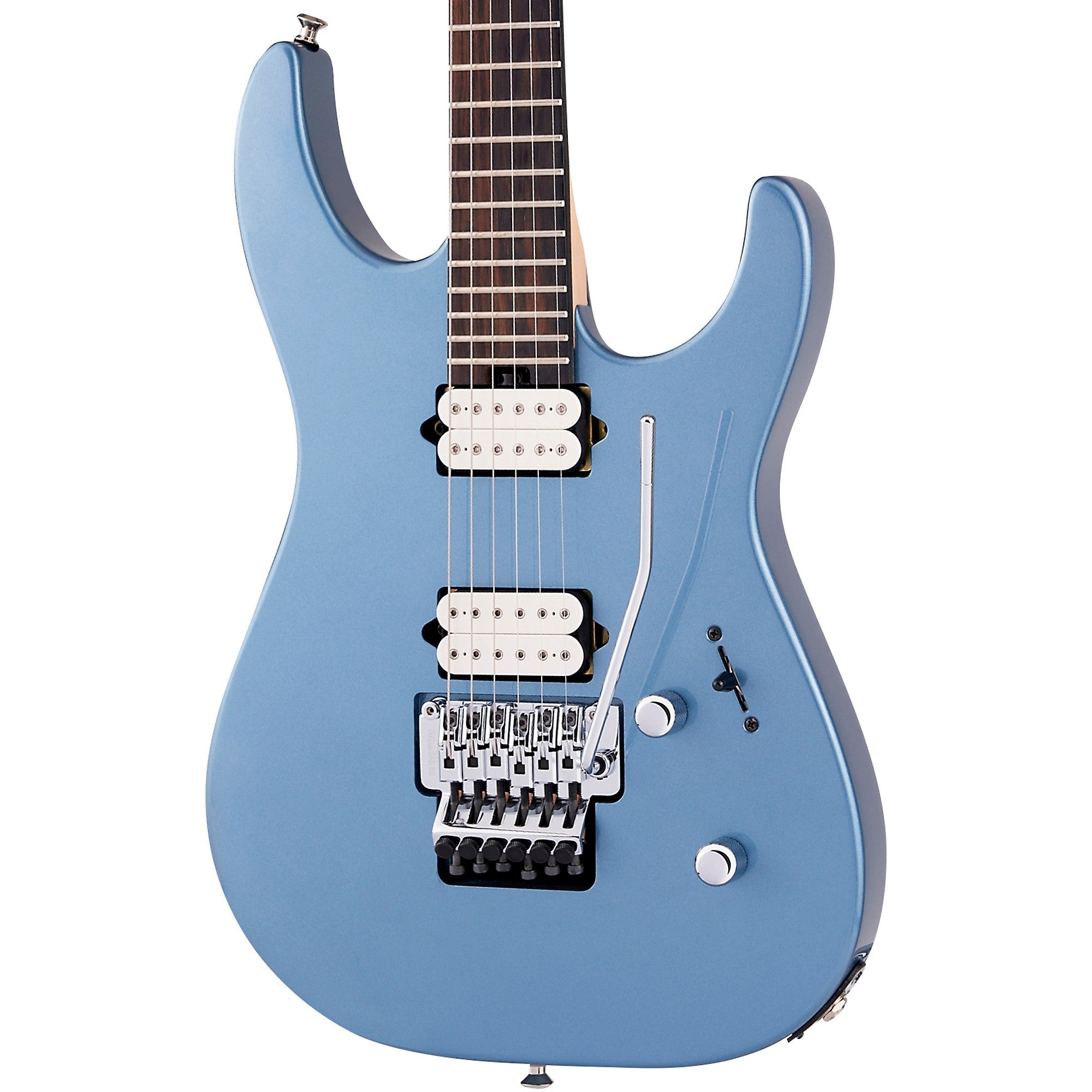 Jackson MJ Series Dinky DKR Electric Guitar, Ebony FB, Ice Blue Metallic