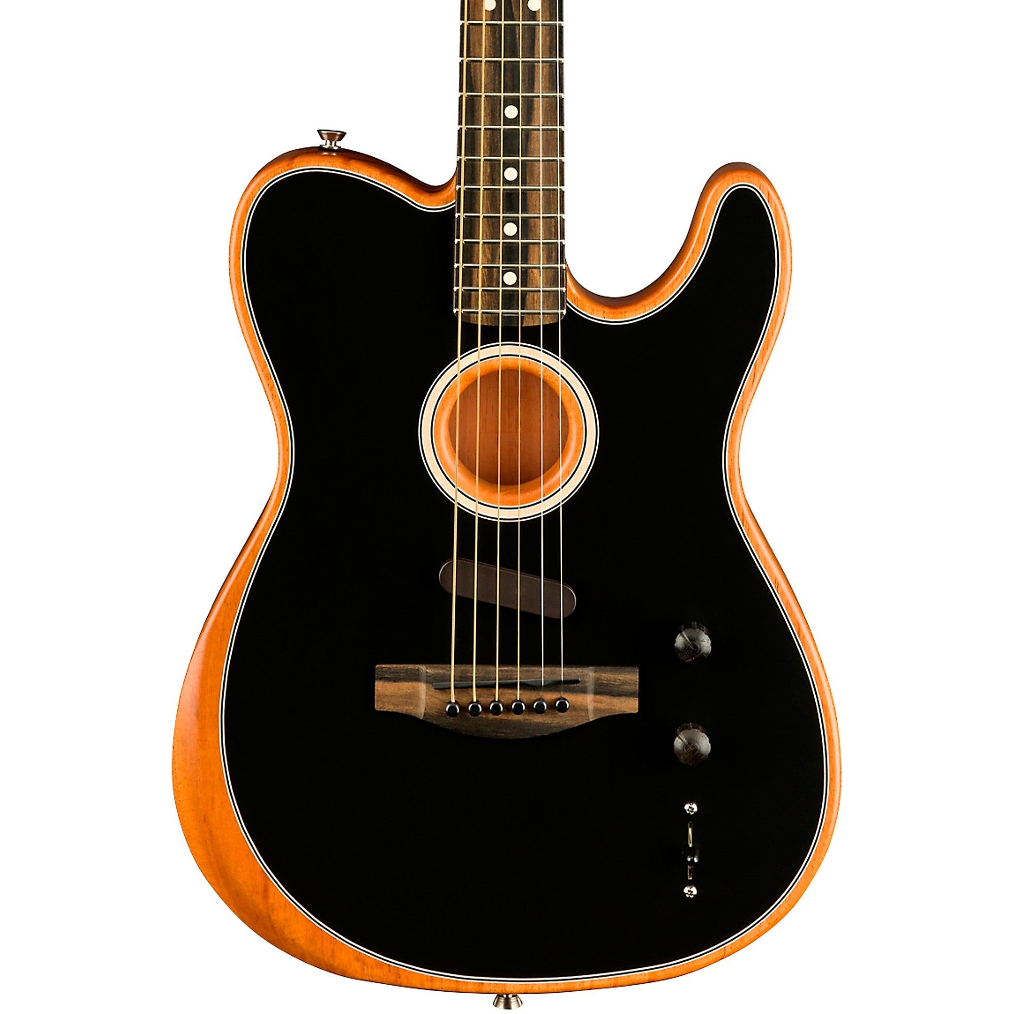 Fender American Acoustasonic Telecaster Guitar w/Bag, Ebony FB, Black |  FENDER |  ACOUSTIC GUITAR |  Zoso Music