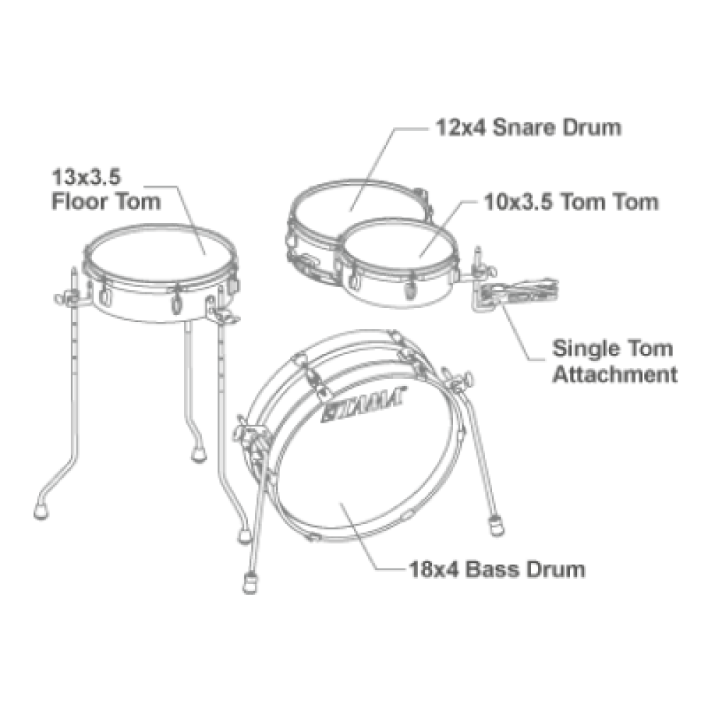Tama LJK48P Club-JAM Pancake 4-Piece Drum Kit - Hairline Black |  TAMA |  DRUM-ACOUSTIC |  Zoso Music