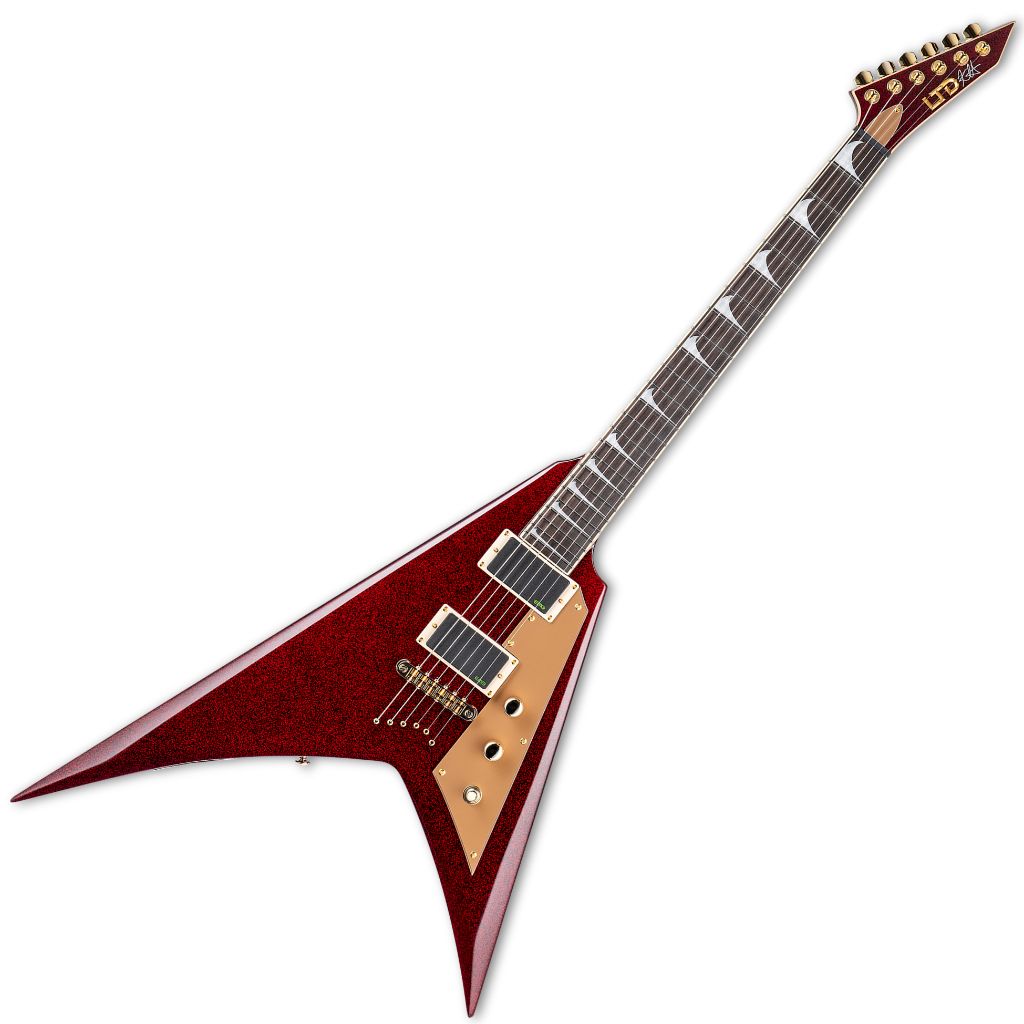 ESP LTD KH-V Kirk Hammett Signature Electric Guitar - Red Sparkle Zoso Music