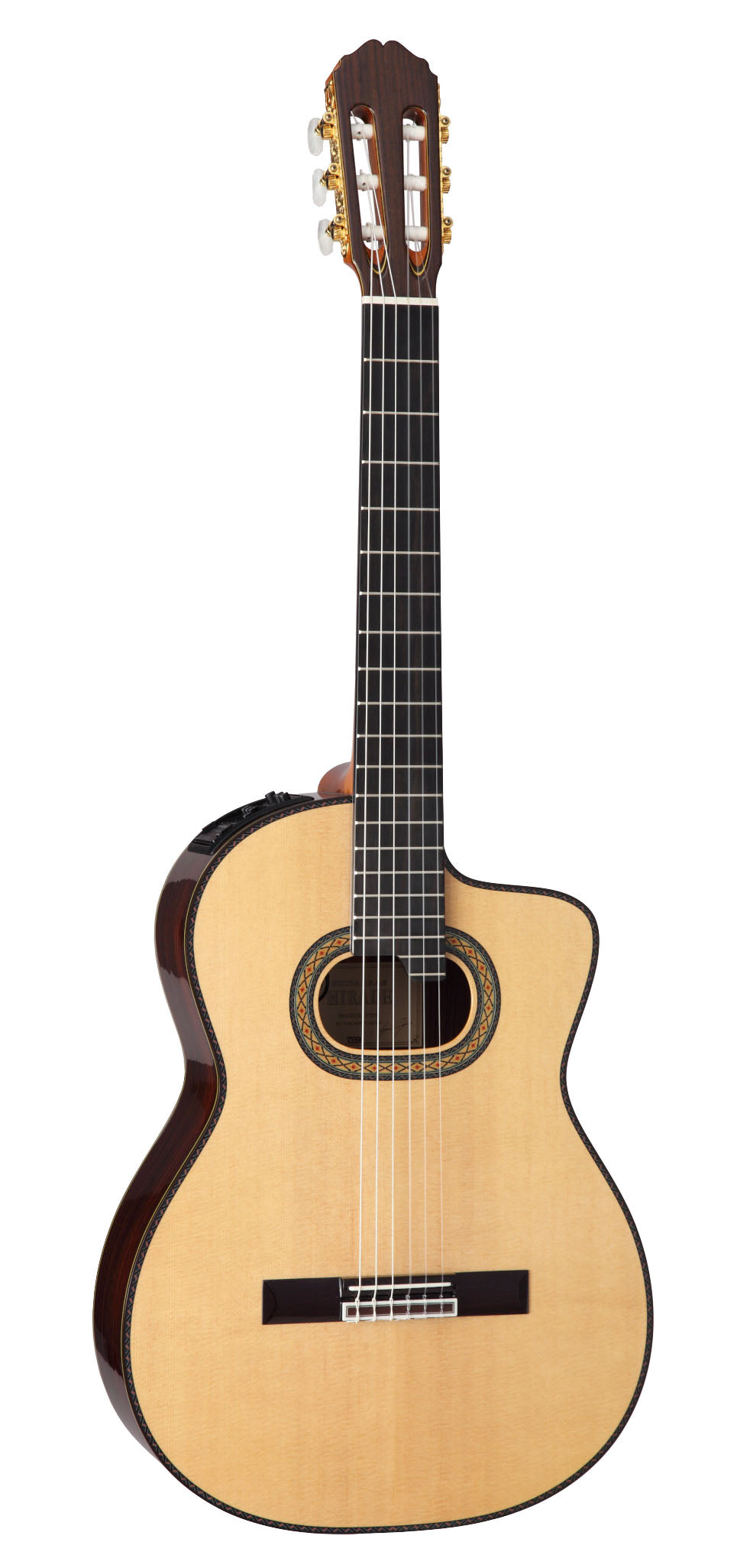 TAKAMINE HIRADE TH-90 CLASSICAL ACOUSTIC-ELECTRIC CUTAWAY NYLON SOLID SPRUCE TOP, CTP3 PREAMP, HARD CASE, MADE IN JAPAN |  TAKAMINE |  ACOUSTIC GUITAR |  Zoso Music