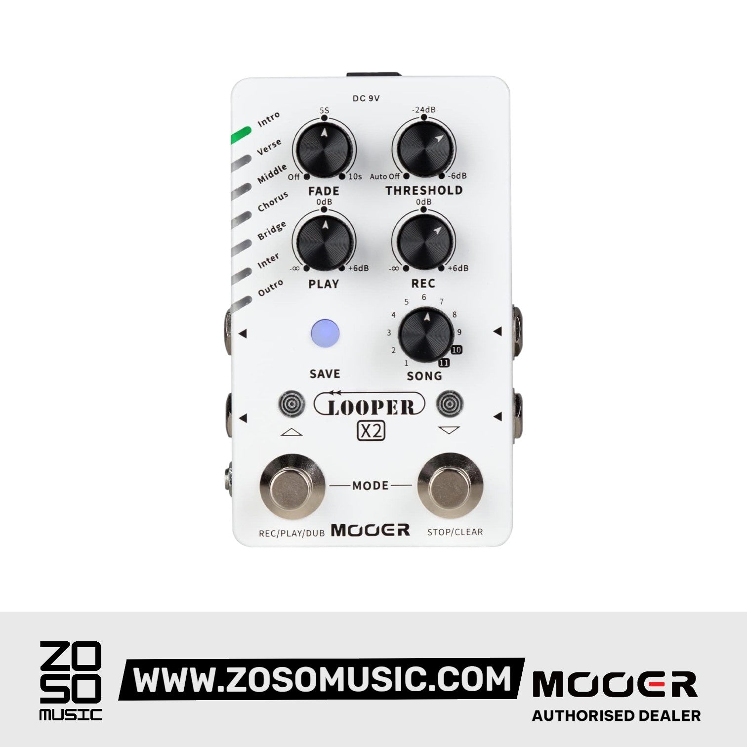 Mooer Looper X2 Stereo Looper Pedal | Zoso Music Sdn Bhd