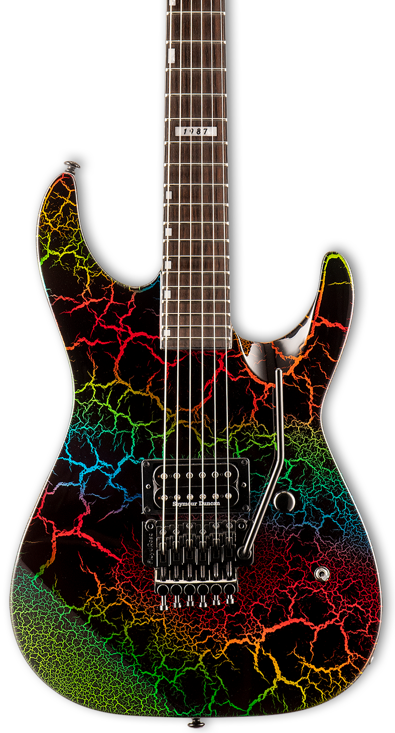 ESP LTD M-1 Custom '87 FR Electric Guitar - Rainbow Crackle