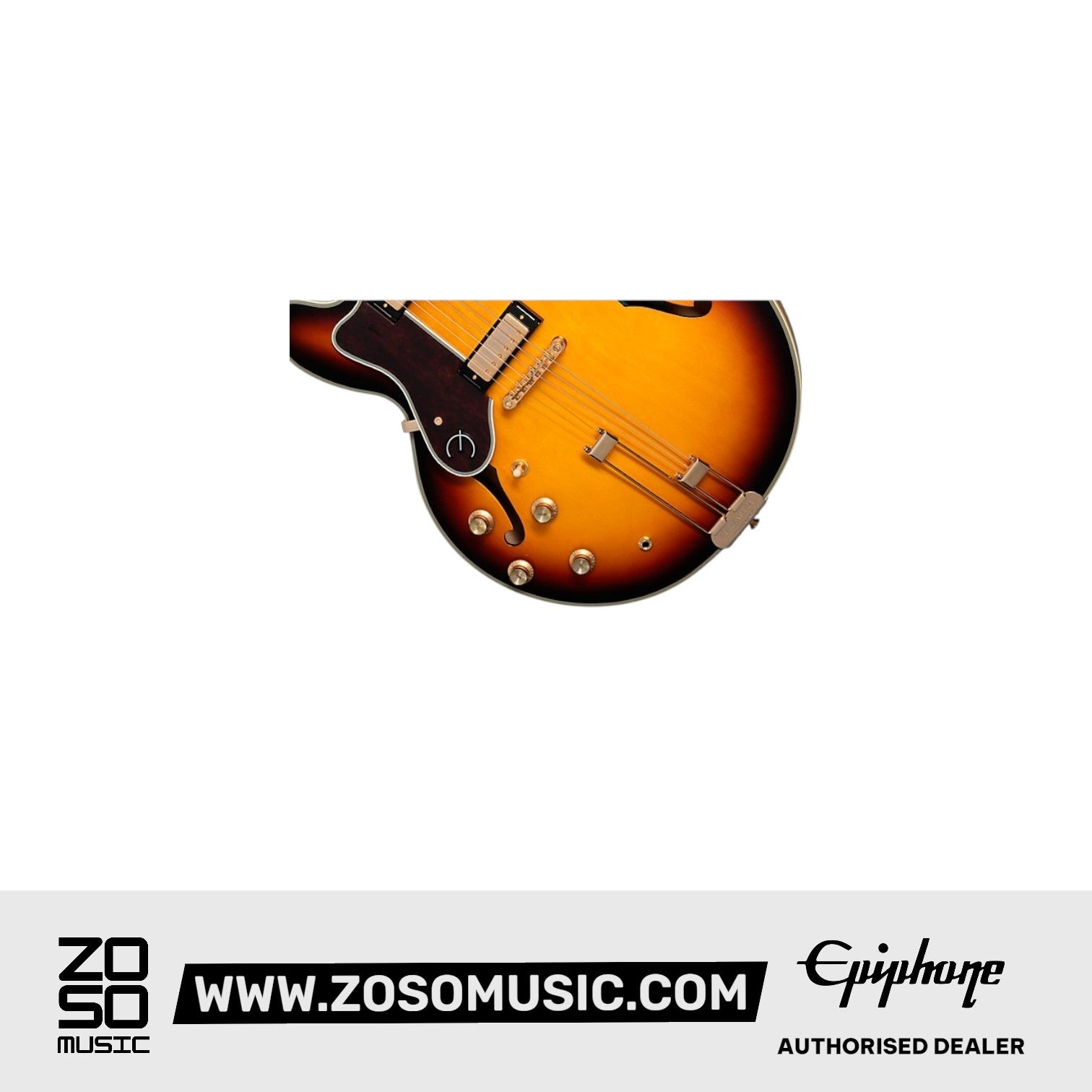Epiphone EOSHVSGH1L Sheraton Frequensator Semi-hollowbody Left-handed Electric Guitar - Vintage Sunburst |  EPIPHONE |  ELECTRIC GUITAR |  Zoso Music