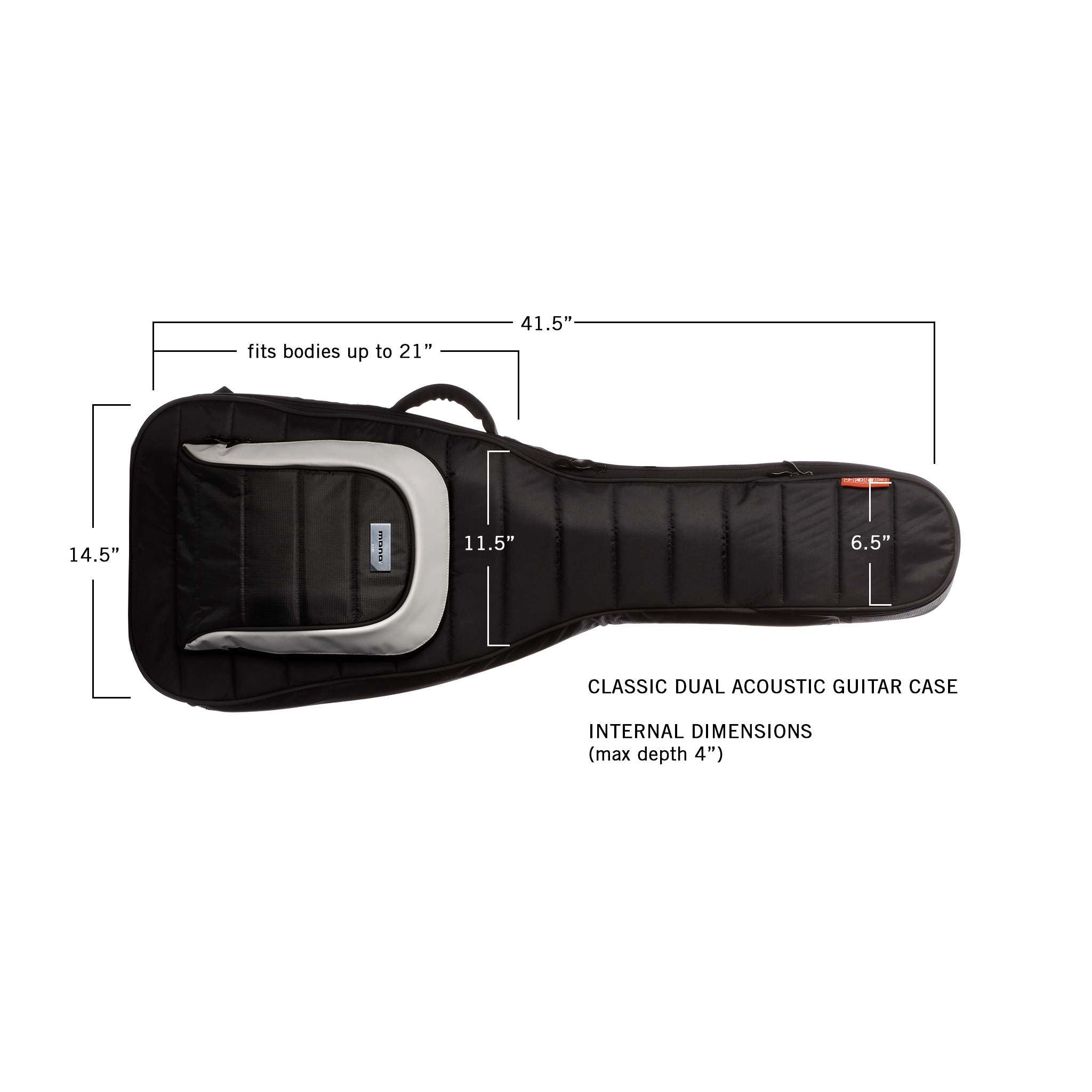 MONO Classic Dual Electric Guitar Case, Black - ZOSO MUSIC