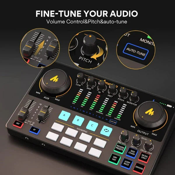 Maonocaster AME2 Integrated Audio Production Studio Sound Card For Live Streaming