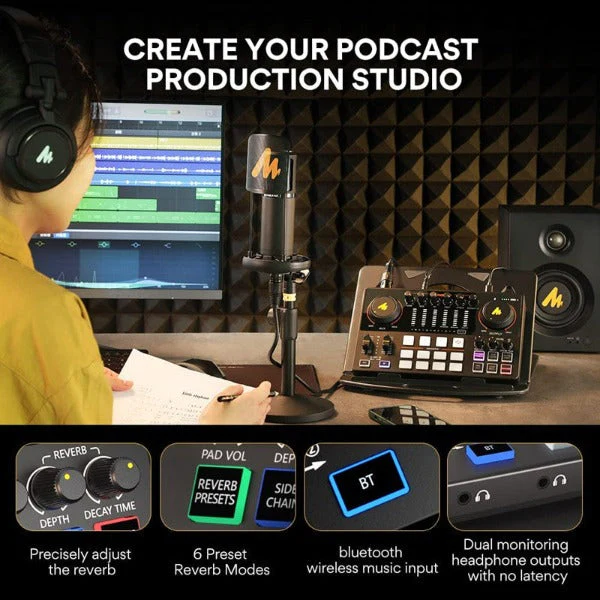 Maonocaster AME2 Integrated Audio Production Studio Sound Card For Live Streaming