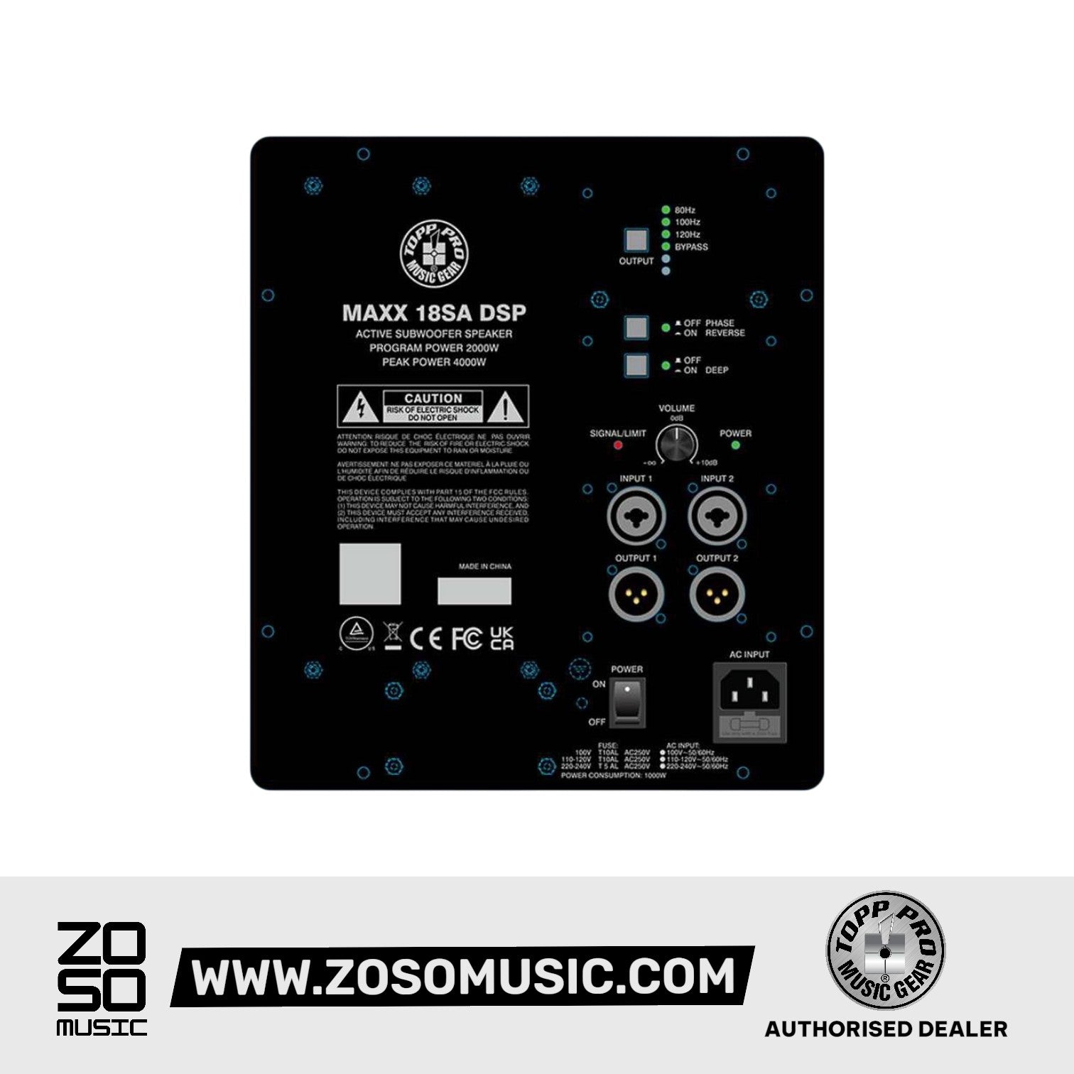 Topp Pro MAXX 18SA 4000 Watt DSP Active Subwoofer |  TOPP PRO |  POWERED SPEAKER |  Zoso Music