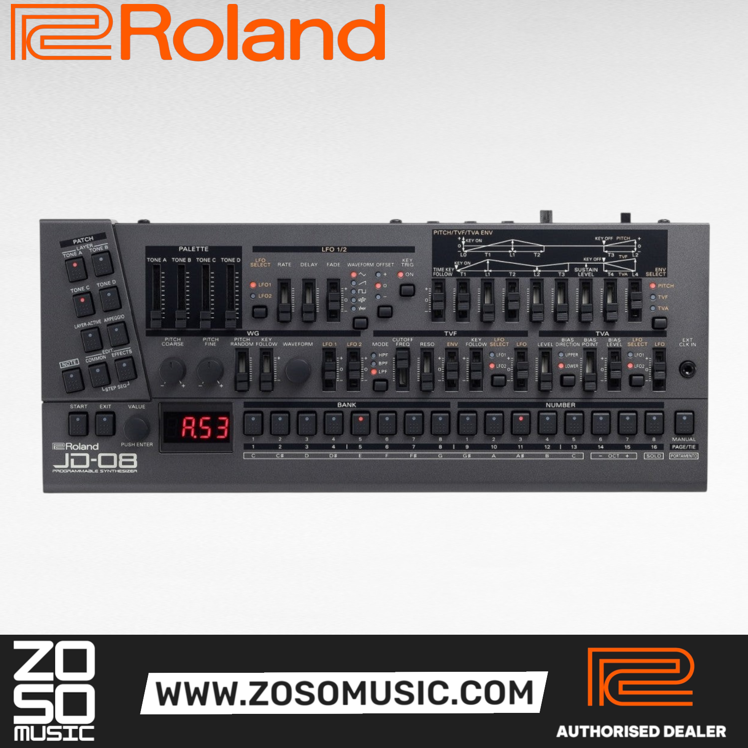 Roland JD-08 Boutique Series JD-800 Sound Module |  ROLAND |  SYNTHESIZER |  Zoso Music