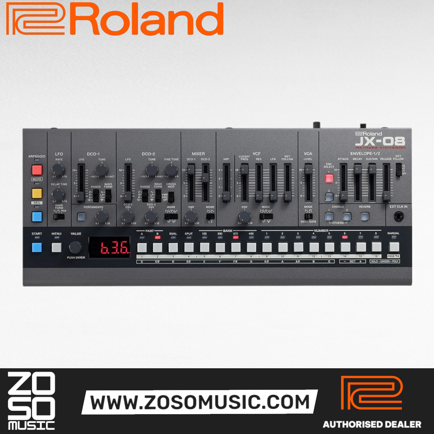 Roland JX-08 Boutique Series JX-8P Sound Module |  ROLAND |  SYNTHESIZER |  Zoso Music
