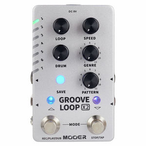 Mooer Groove Loop X2 - Stereo Looper / Drum Machine | Zoso Music Sdn Bhd