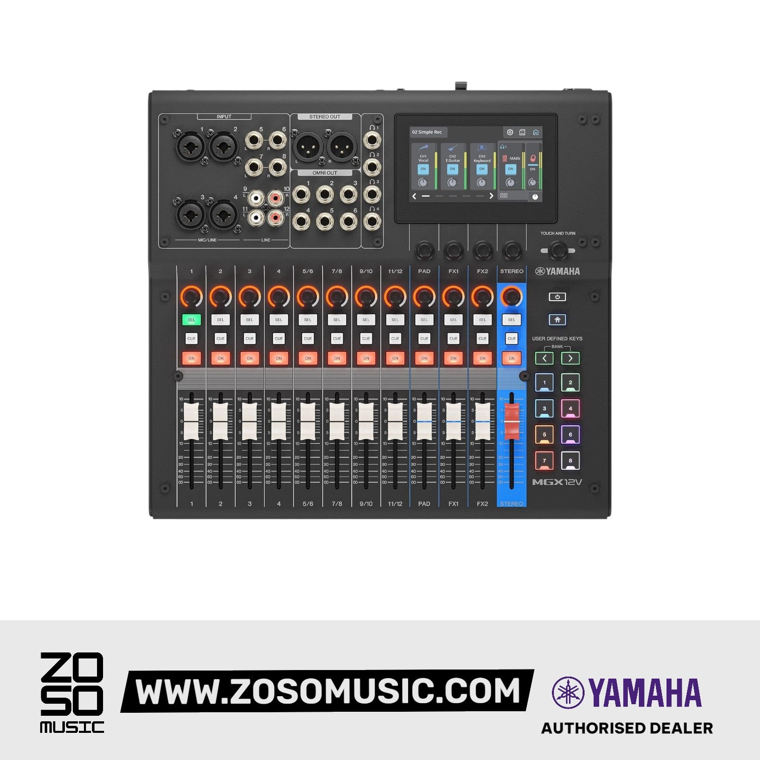 Yamaha MGX12V 18-Channel Digital Mixing Console with Video Interface