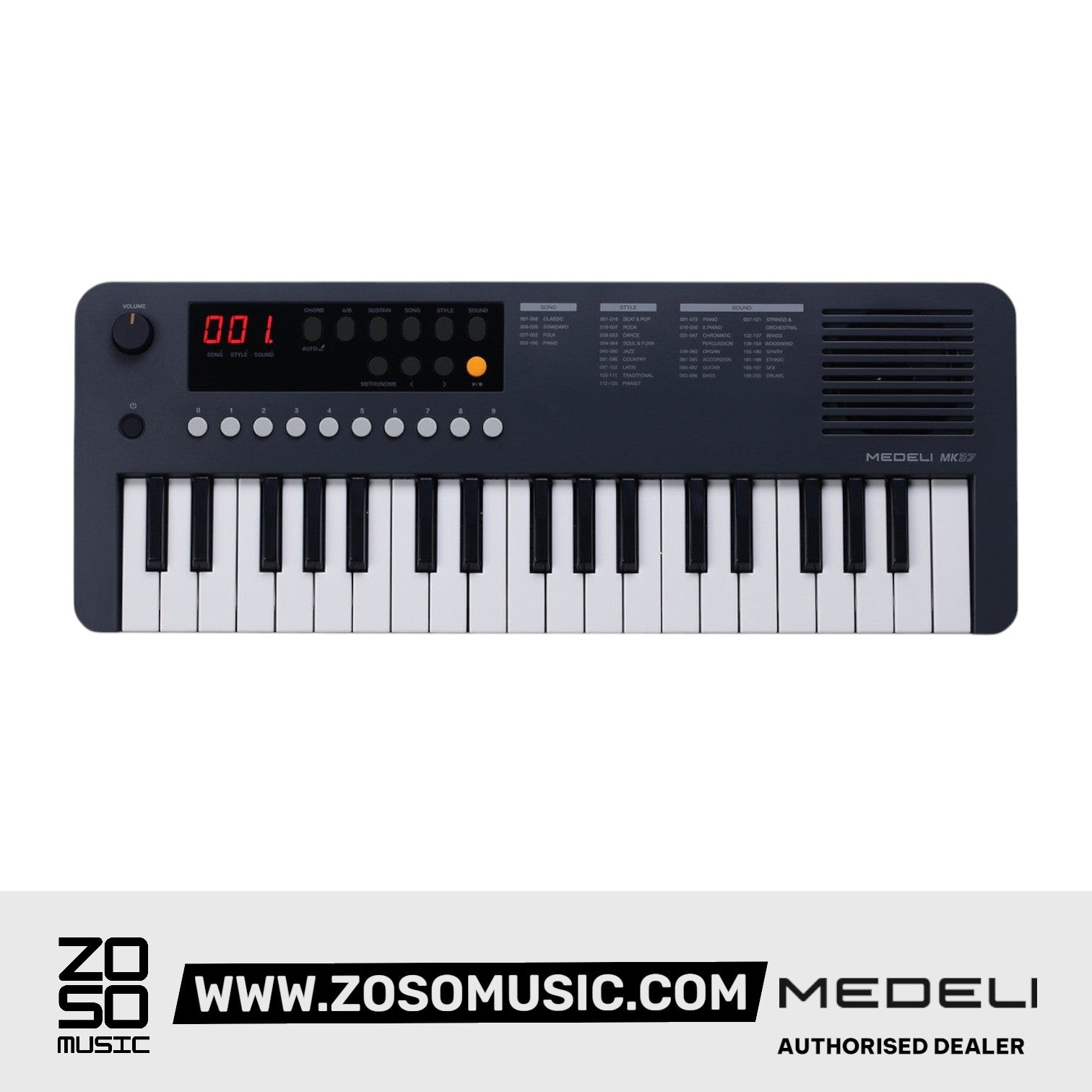 MEDELI MK37 37 KEYS KEYBOARD, BLACK |  MEDELI |   |  Zoso Music
