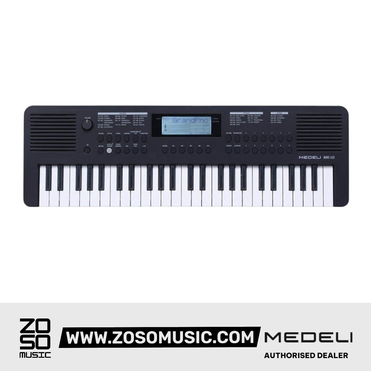 Medeli MK49 49 Keys Portable Keyboard Basic Package with Adapter |  MEDELI |  KEYBOARD-PORTABLE |  Zoso Music