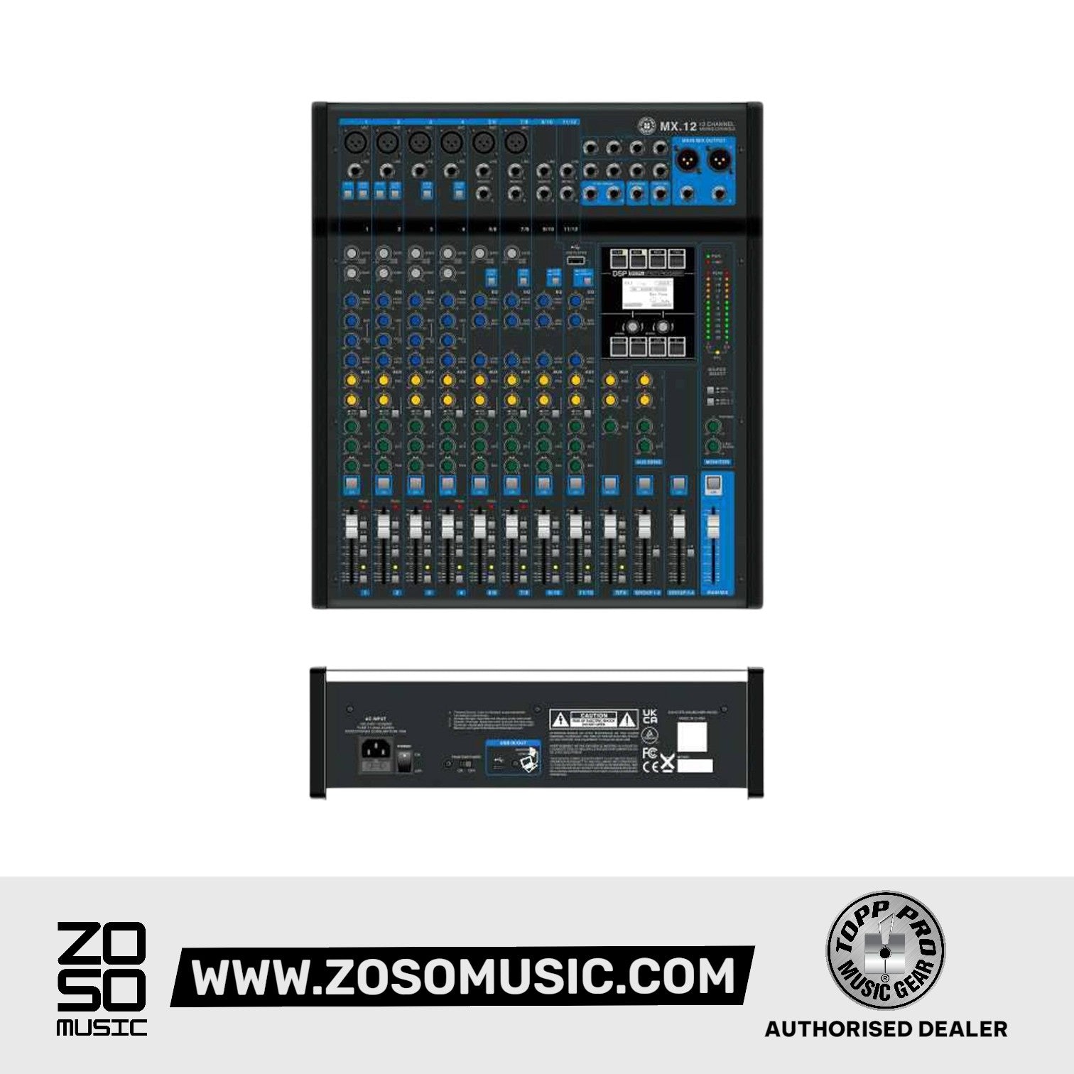 Topp Pro MX.12 Analog Mixer |  TOPP PRO |  MIXER-ANALOG |  Zoso Music
