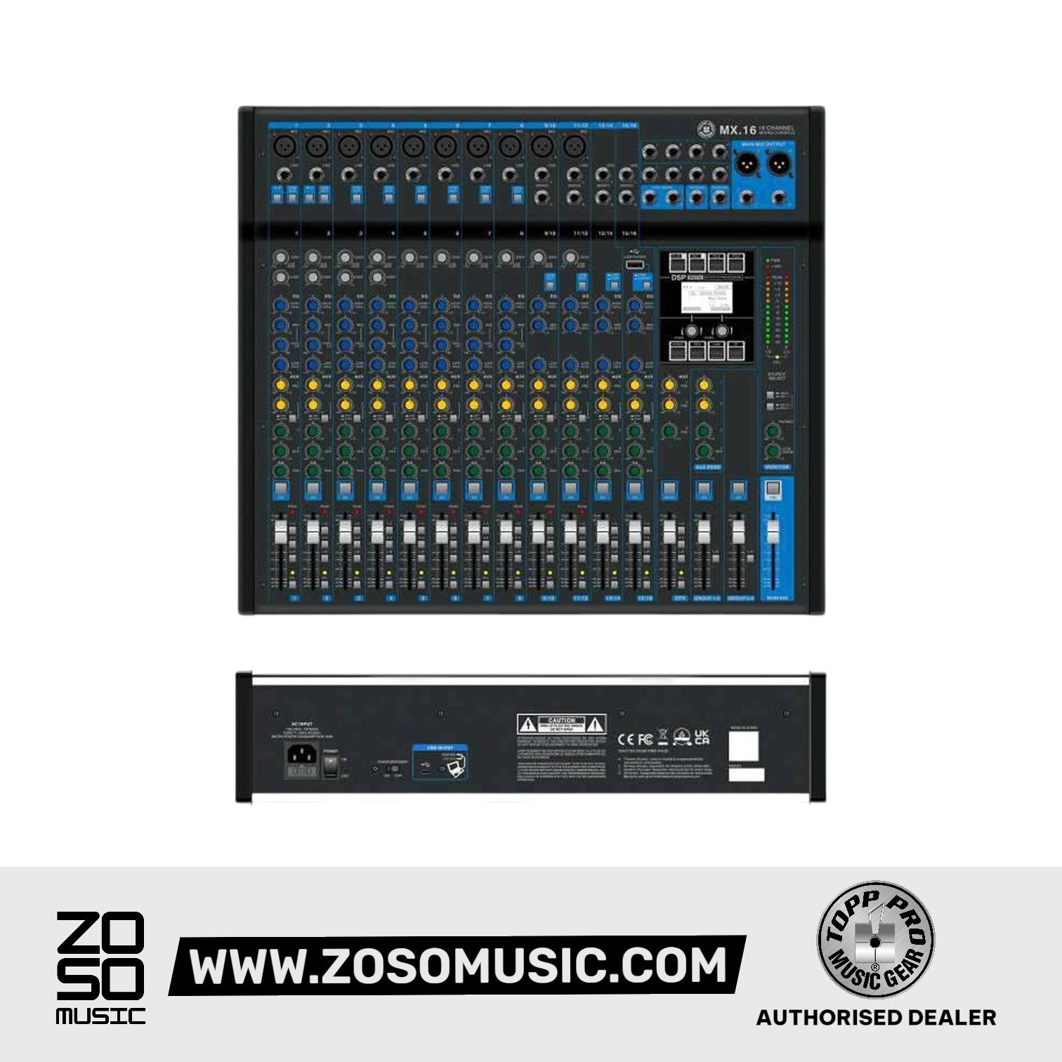 Topp Pro MX.16 Analog Mixer |  TOPP PRO |  MIXER-ANALOG |  Zoso Music