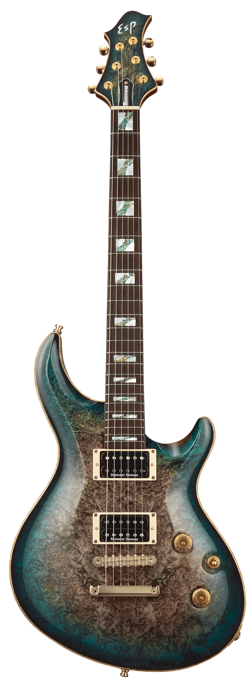 ESP Original MYSTIQUE NT-CTM/Burl Maple - Reptile Blue Burst [MIJ - Made in Japan] |  ESP |  BASS GUITAR |  Zoso Music