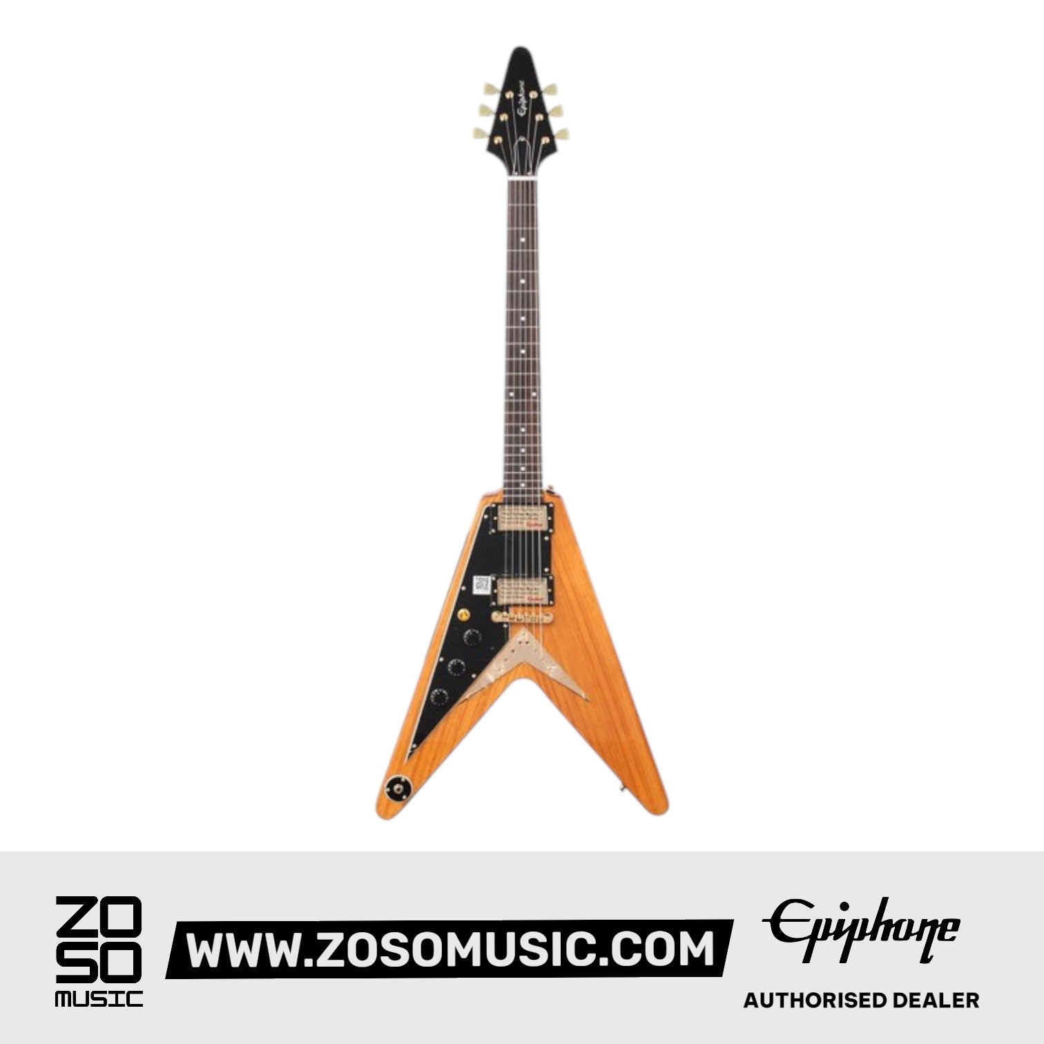 Epiphone IGCKFVWANAGH1L Korina Flying V (Incl. Hard Case; Left-handed) Aged Natural |  EPIPHONE |  ELECTRIC GUITAR |  Zoso Music