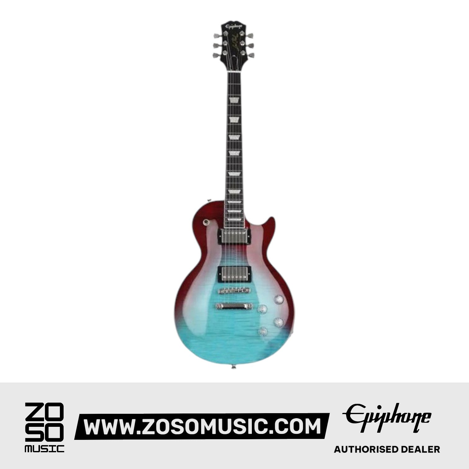 Epiphone EILMFBLFNH3 Les Paul Modern Figured Electric Guitar - Blueberry Fade |  EPIPHONE |  ELECTRIC GUITAR |  Zoso Music