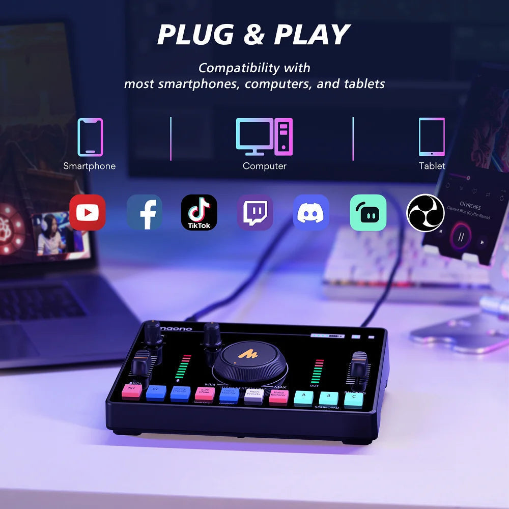 MAONO AMC2 NEO One-Stop Streaming Audio Mixer & Sound Card |  MAONO |  MIXER-DIGITAL |  Zoso Music