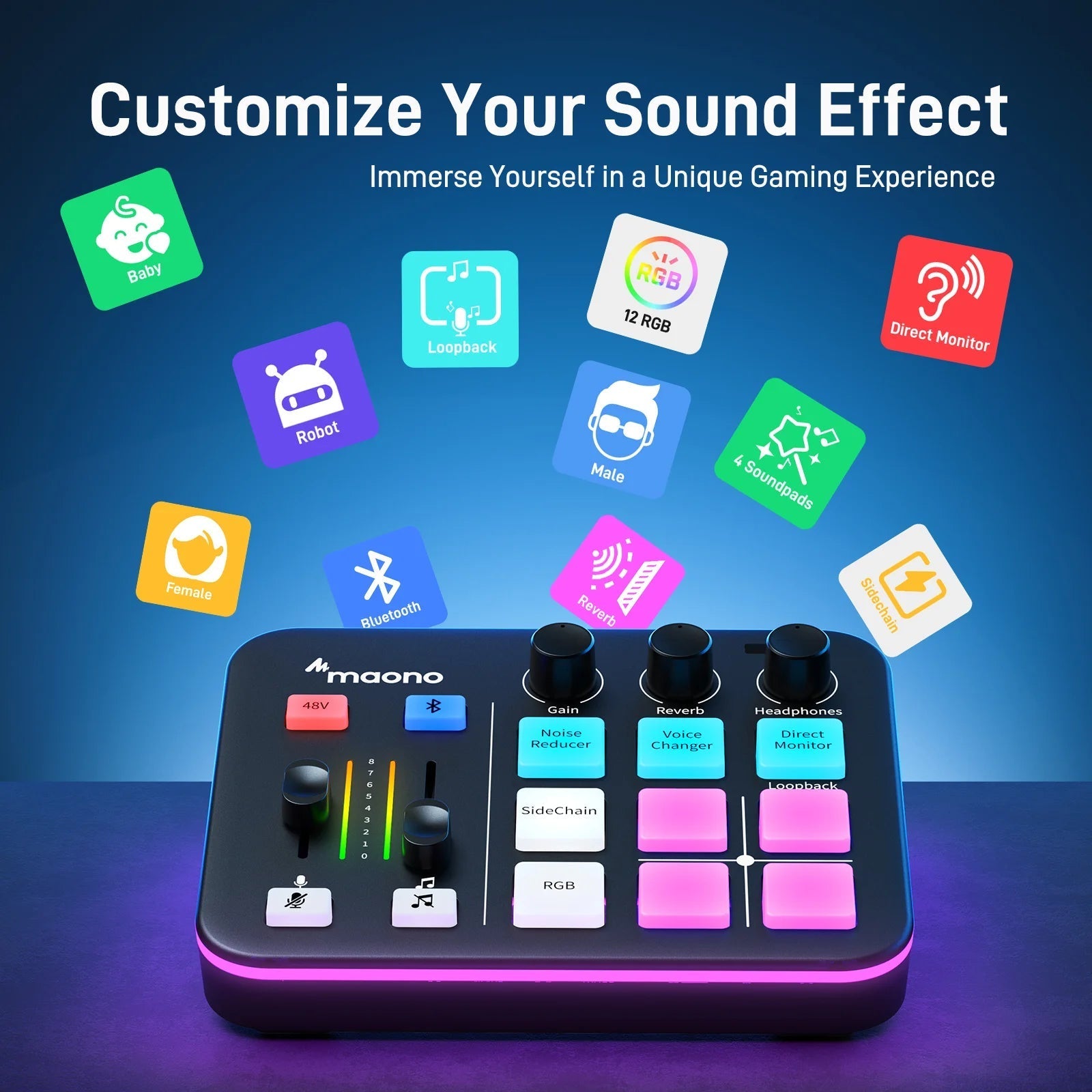 Maono Maonocaster G1 NEO Audio Mixer For Game Streamer - Black |  MAONO |  AUDIO INTERFACE |  Zoso Music