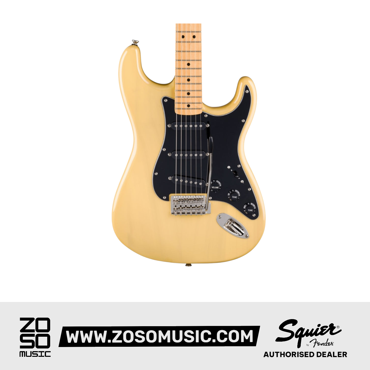 Squier FSR Classic Vibe 70s Stratocaster Electric Guitar w/Black Pickguard, Vintage Blonde |  SQUIER BY FENDER |  ELECTRIC GUITAR |  Zoso Music