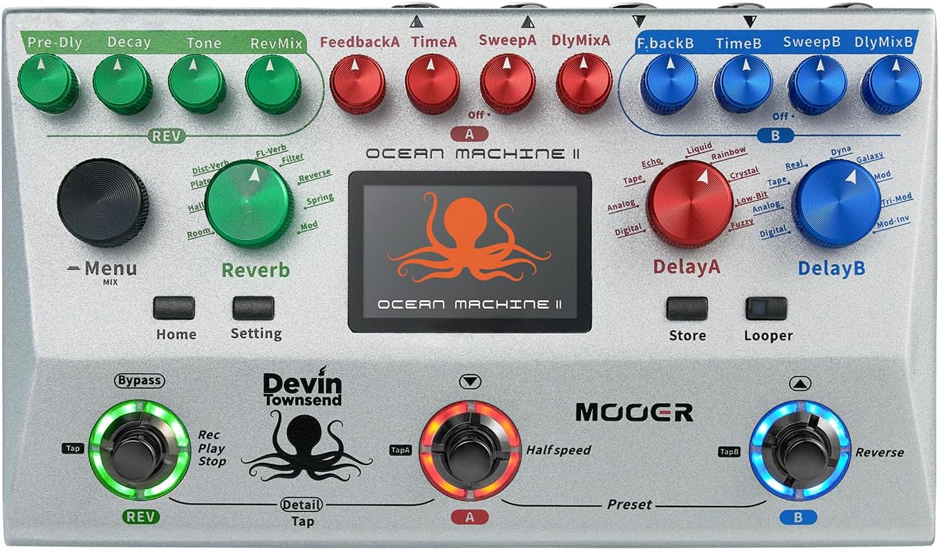 Mooer Ocean Machine II Delay & Reverb Pedal | Zoso Music Sdn Bhd