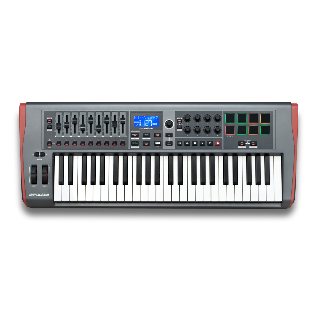Novation Impulse 49 USB MIDI Controller KB 4 Octave, Touch Sensitive Controls, LED Light Rings |  NOVATION |  MIDI CONTROLLER |  Zoso Music