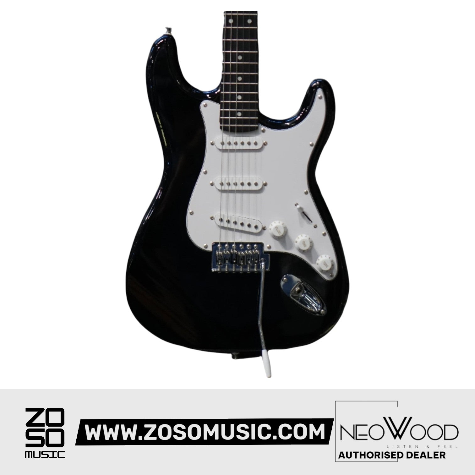 Neowood K-EG1-R BK Strat SSS Electric Guitar Black | Zoso Music Sdn Bhd
