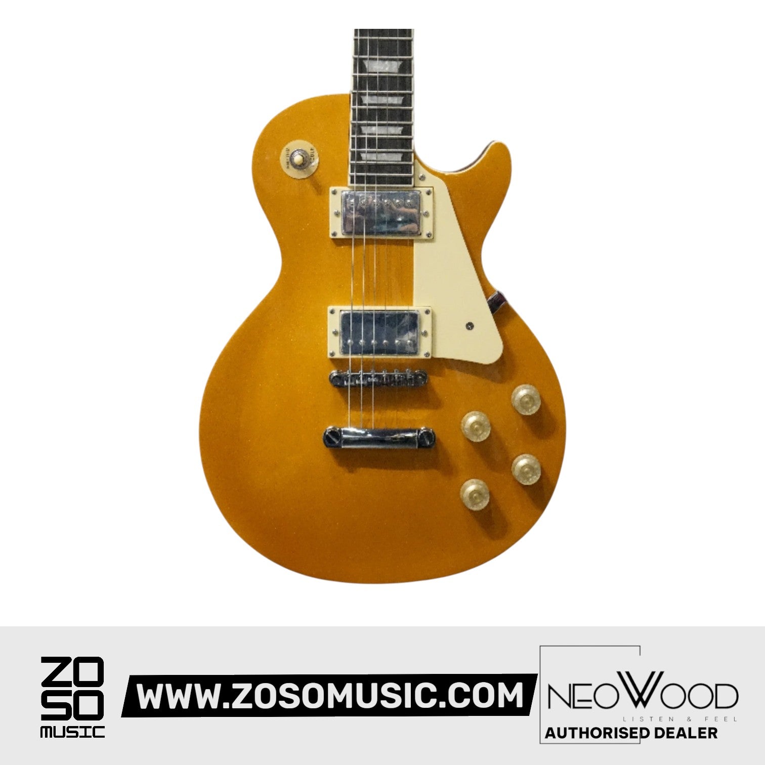 Neowood K-EG9-GD Les Paul Shape Electric Guitar Goldtop | Zoso Music Sdn Bhd