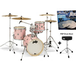 DW PDP New Yorker 4-pc Drums with 16" Bass Drum - Pale Rose Sparkle |  PDP |  DRUM-ACOUSTIC |  Zoso Music