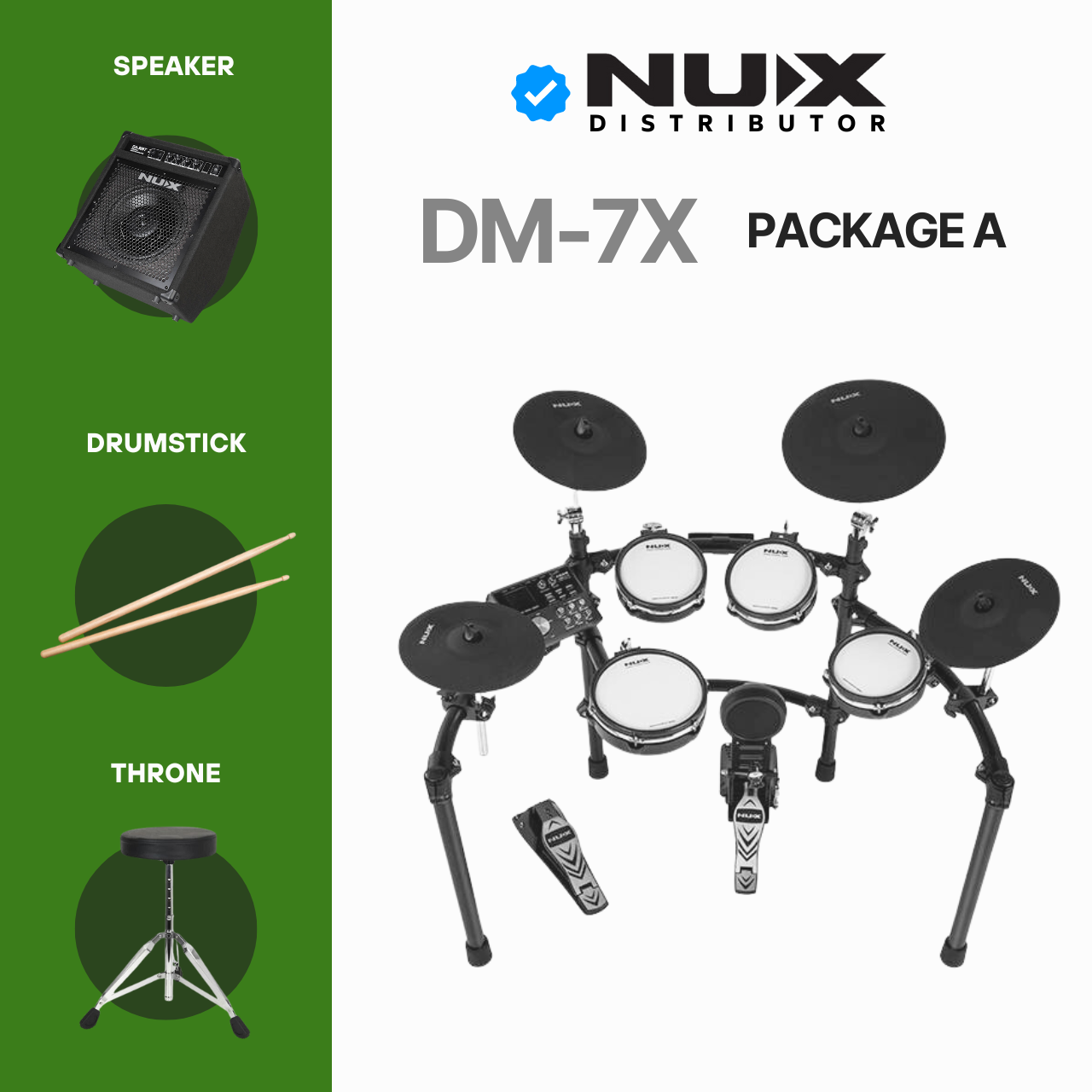 Nux DM-7X 5-Piece Digital Electronic Drum Set