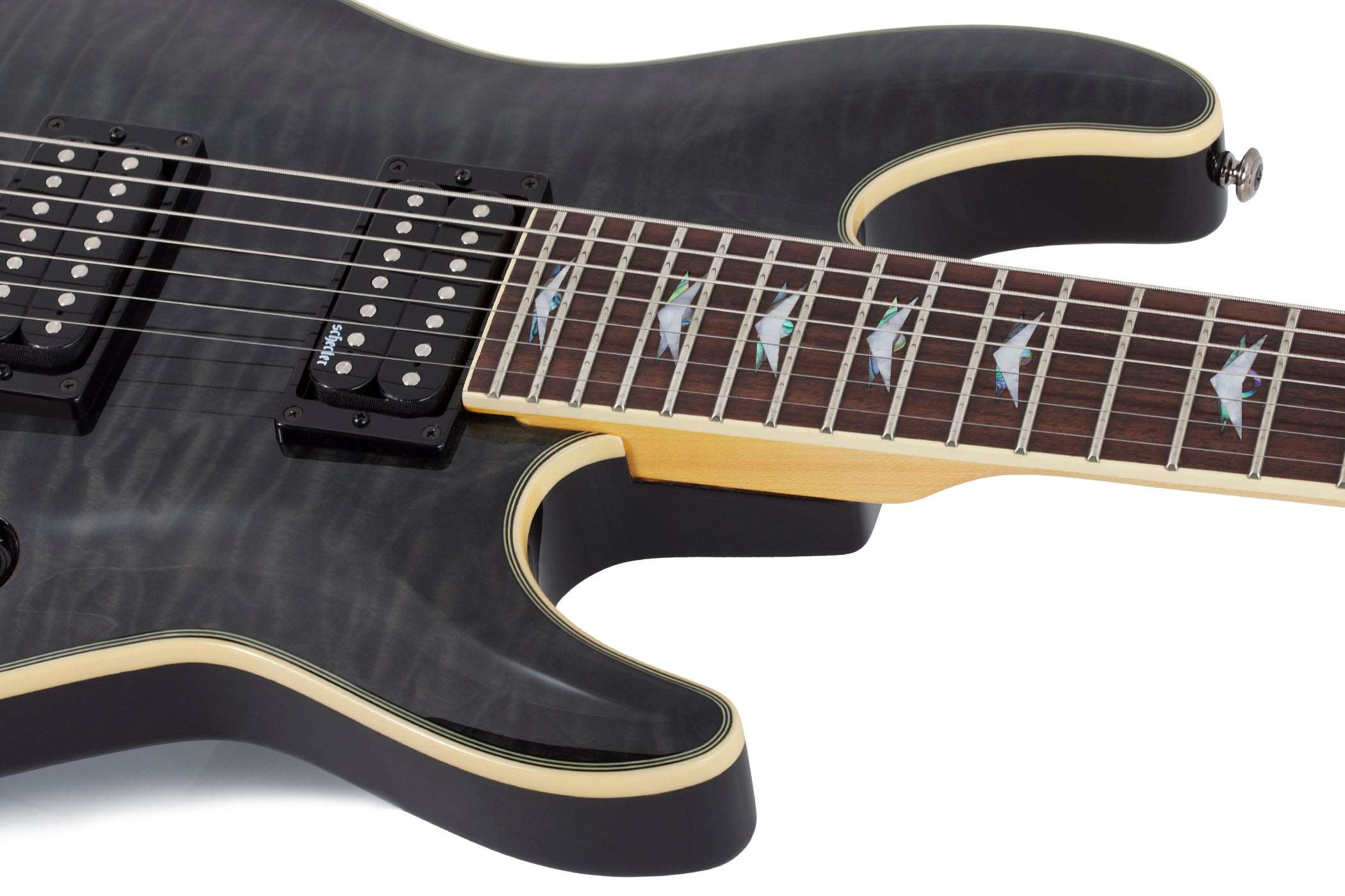 SCHECTER ELECTRIC GUITAR OMEN EXTREME 7 STRING SEE THROUGH BLACK (2007) MADE IN INDONESIA, SCHECTER, ELECTRIC GUITAR, schecter-electric-guitar-omenextreme7-stblk, ZOSO MUSIC SDN BHD