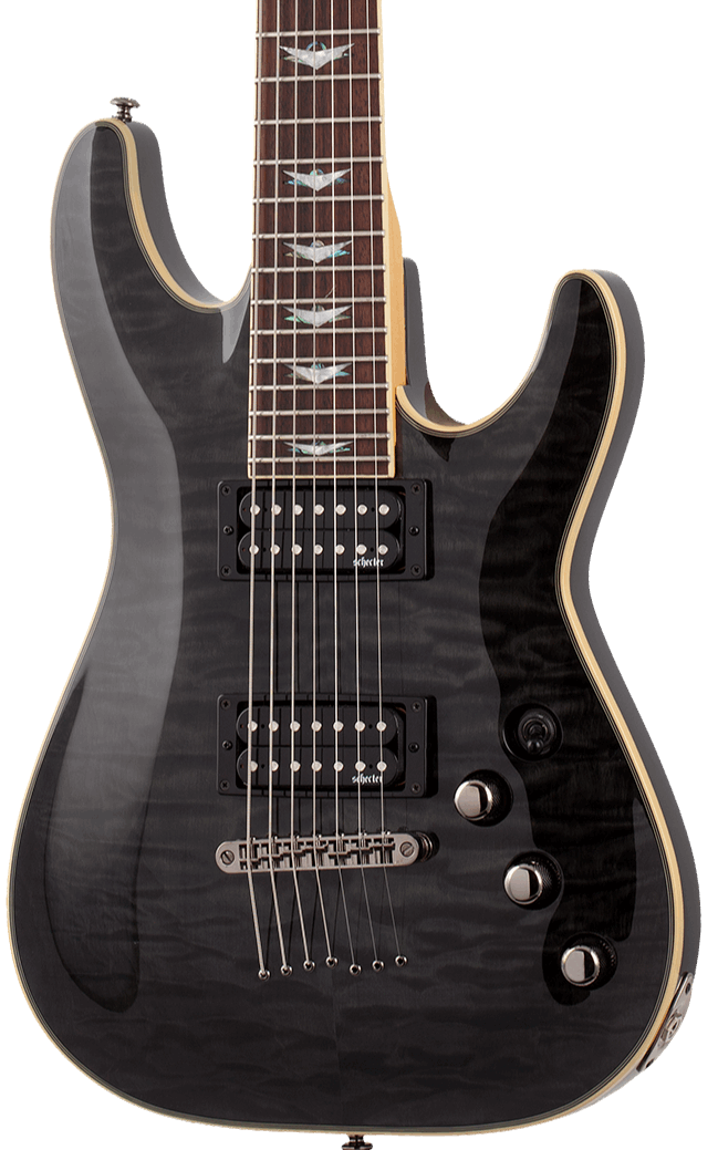 SCHECTER ELECTRIC GUITAR OMEN EXTREME 7 STRING SEE THROUGH BLACK (2007) MADE IN INDONESIA, SCHECTER, ELECTRIC GUITAR, schecter-electric-guitar-omenextreme7-stblk, ZOSO MUSIC SDN BHD