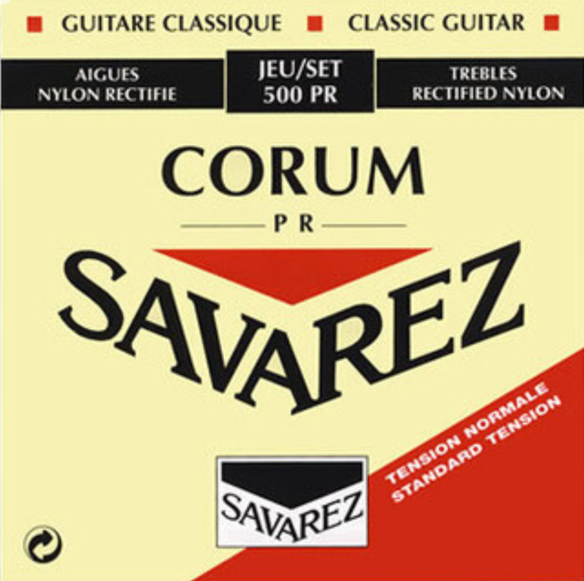 Savarez 500PR Rectified Trebles Corum Normal Tension Classical Guitar Strings (Made In France)
