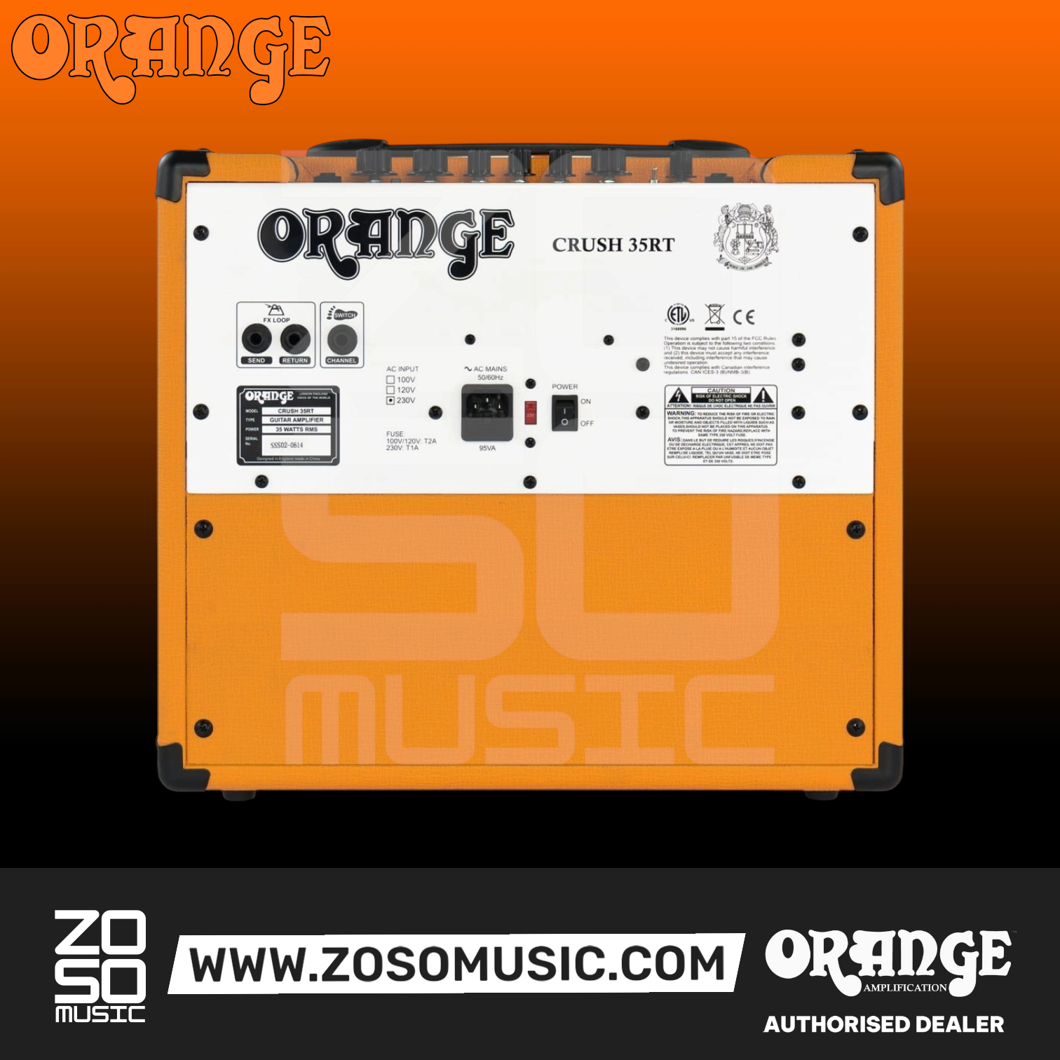 ORANGE CRUSH CR35RT GUITAR AMPLIFIER COMBO, ORANGE, GUITAR AMPLIFIER, orange-crush-cr35rt-guitar-amplifier-combo, ZOSO MUSIC SDN BHD