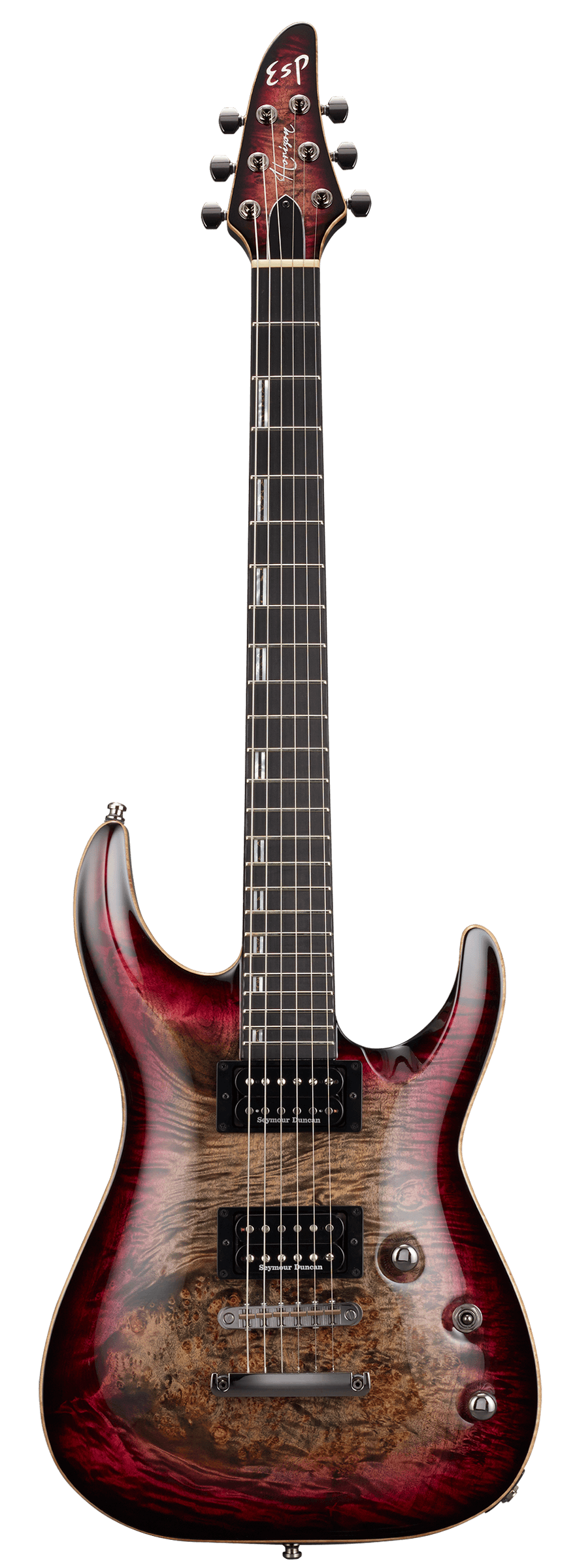 ESP Original HORIZON-CTM NT/Burl Maple - Reptile Red Burst [MIJ - Made in Japan] |  ESP |  BASS GUITAR |  Zoso Music