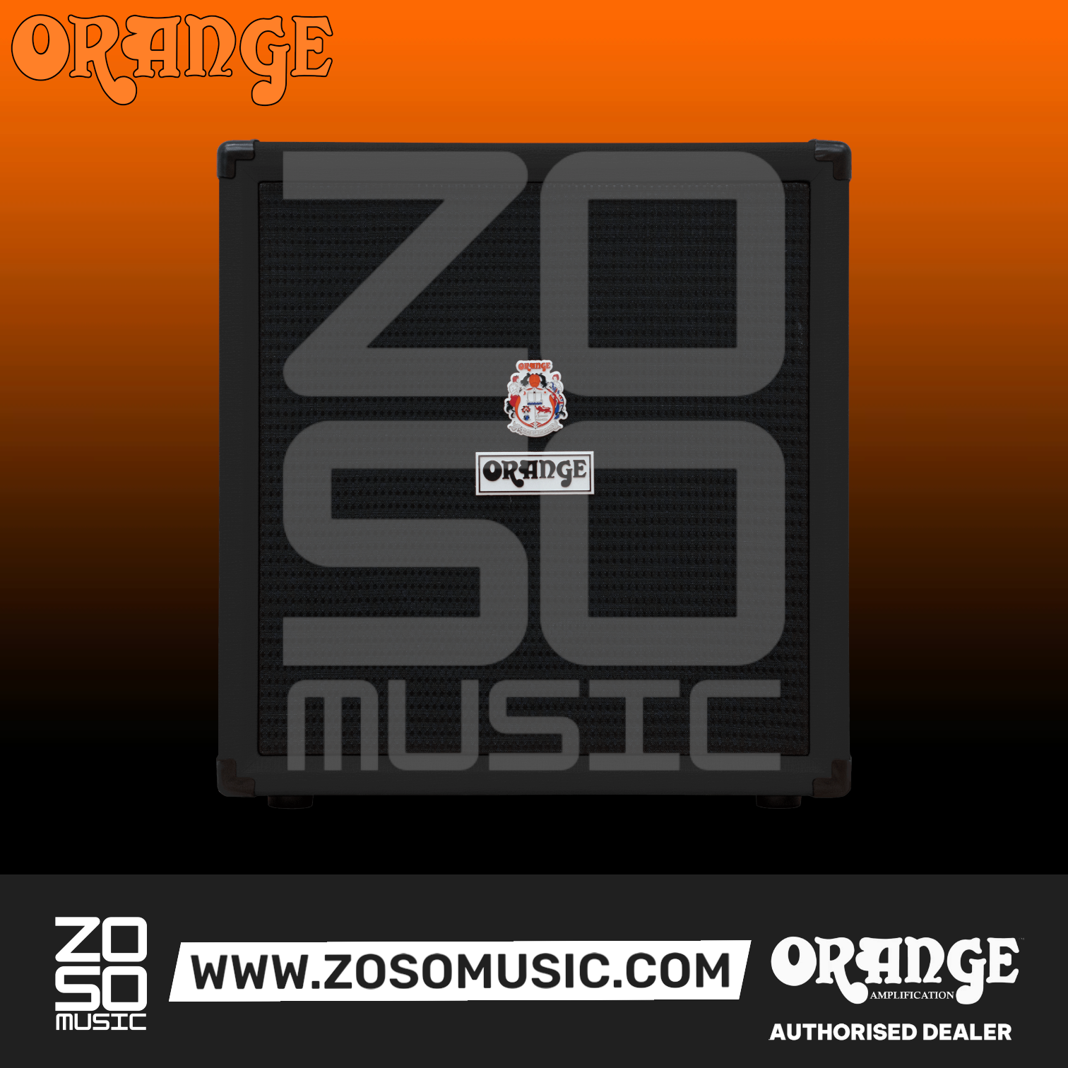 Zoso Music Orange Crush Bass 100 1x15 100W combo amplifier in black basketweave vinyl finish