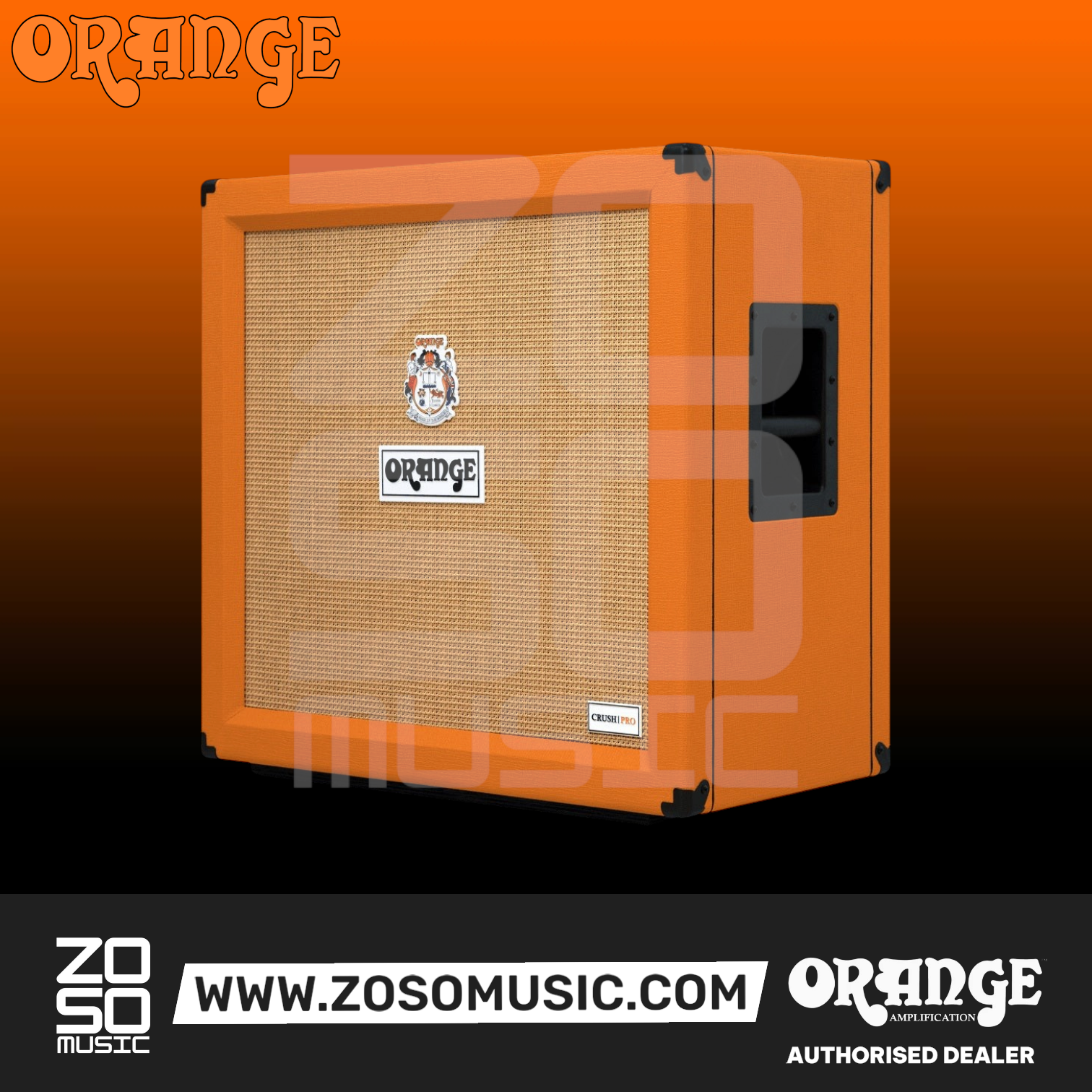 Orange Crush Pro 240-watt 4x12 Closed-back Speaker Cabinet |  ORANGE |  AMPLIFIER-CABINET |  Zoso Music