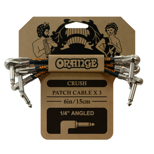 Orange Crush 6inch Patch Cable for Effects Pedal - 3 pack |  ORANGE |  CABLES |  Zoso Music
