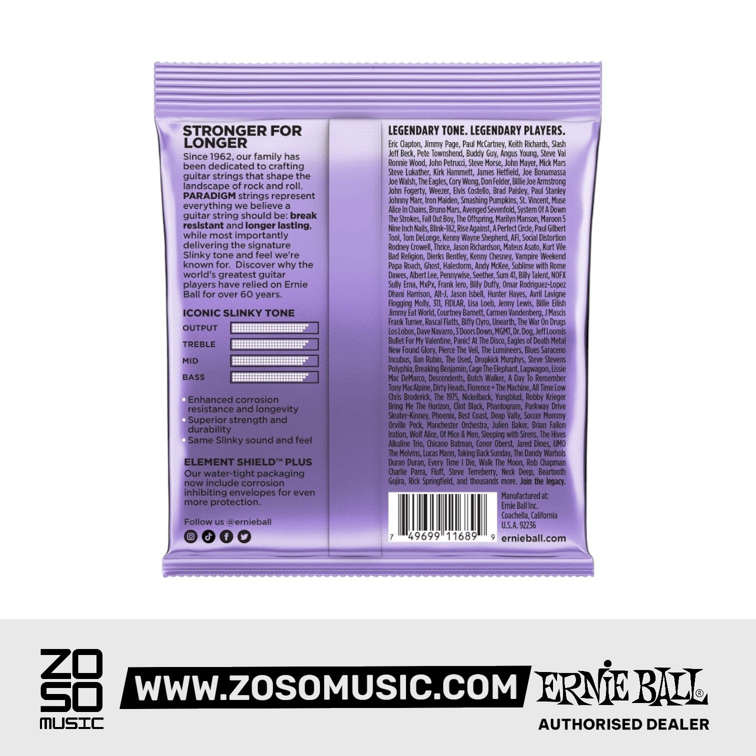 Ernie Ball P02017 Ultra Slinky Paradigm Electric Guitar Strings, 10-48 Gauge |  ERNIE BALL |  STRINGS-BASS GUITAR |  Zoso Music