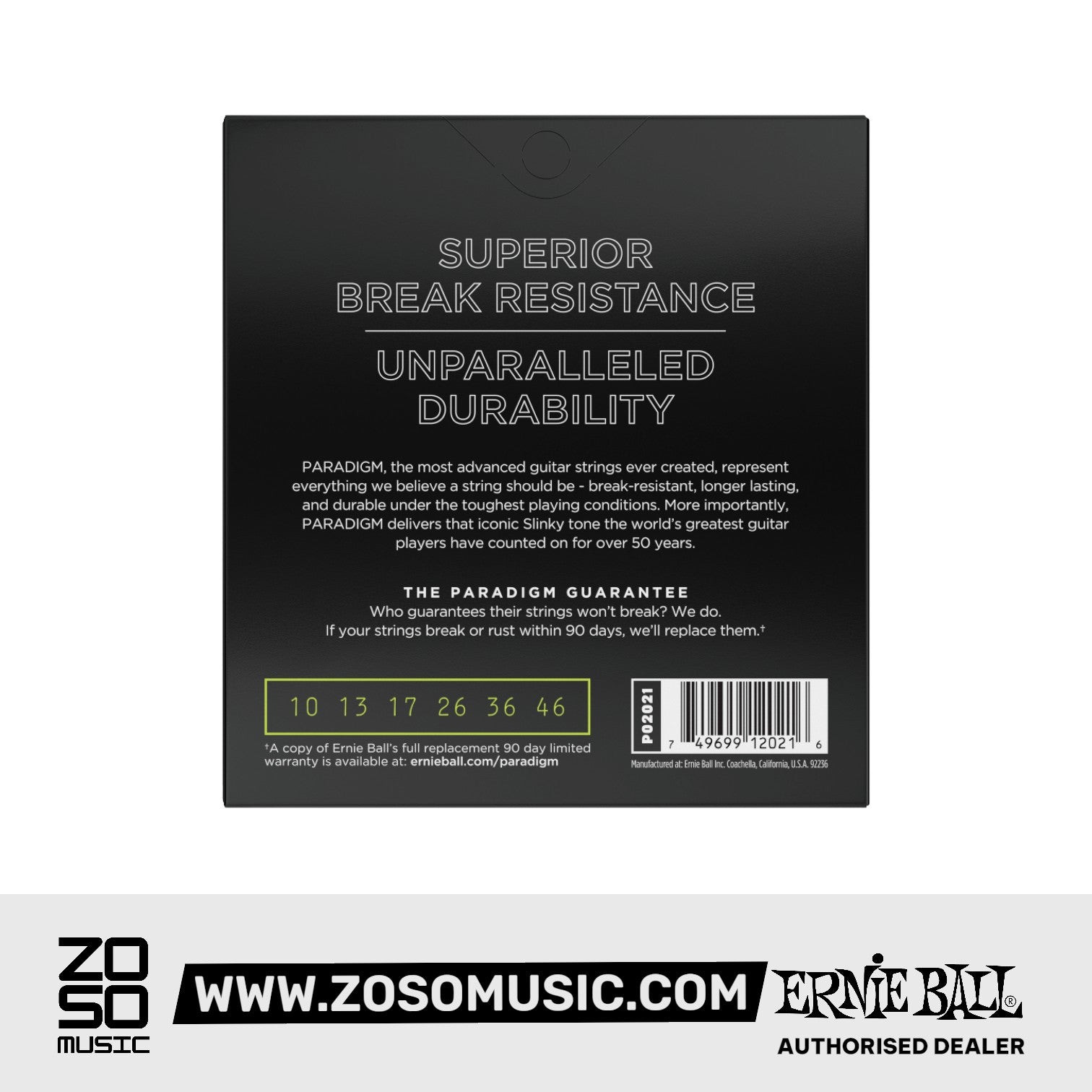 ERNIE BALL PARADIGM REGULAR SLINKY PARADIGM ELECTRIC GUITAR STRINGS - 10-46 GAUGE (EBP02021) | ERNIE BALL , Zoso Music