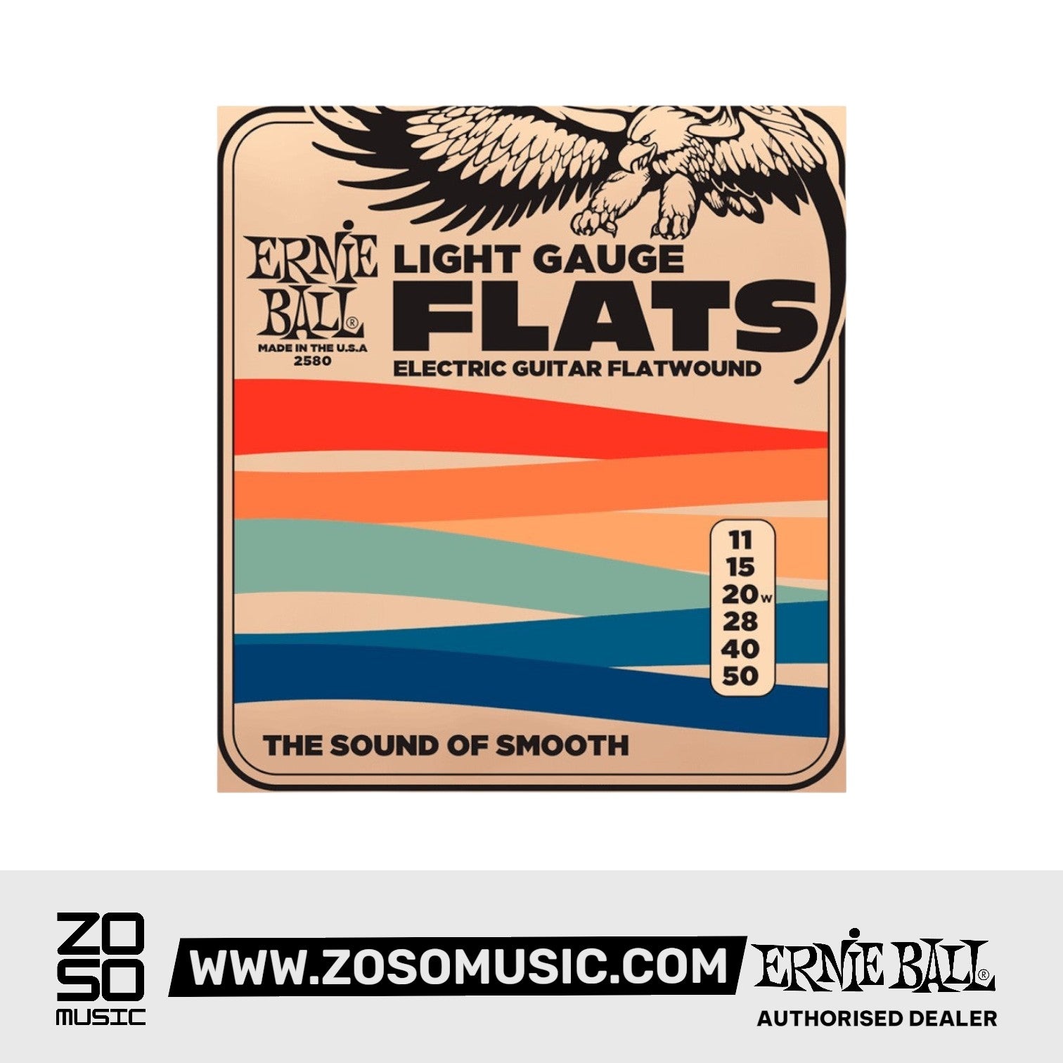 Ernie Ball Light Flatwound Electric Guitar Strings, 11-50 |  ERNIE BALL |  STRINGS-BASS GUITAR |  Zoso Music